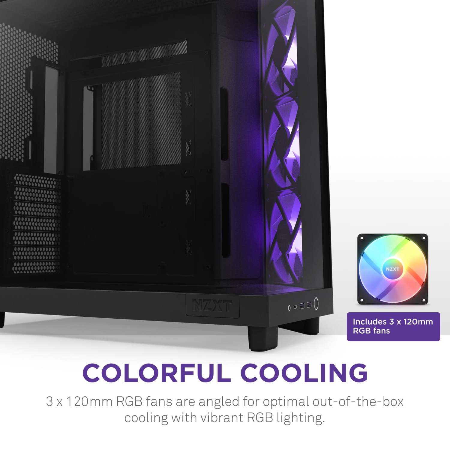 NZXT H6 Flow RGB Compact Dual-Chamber Mid-Tower Airflow Case with RGB Fans