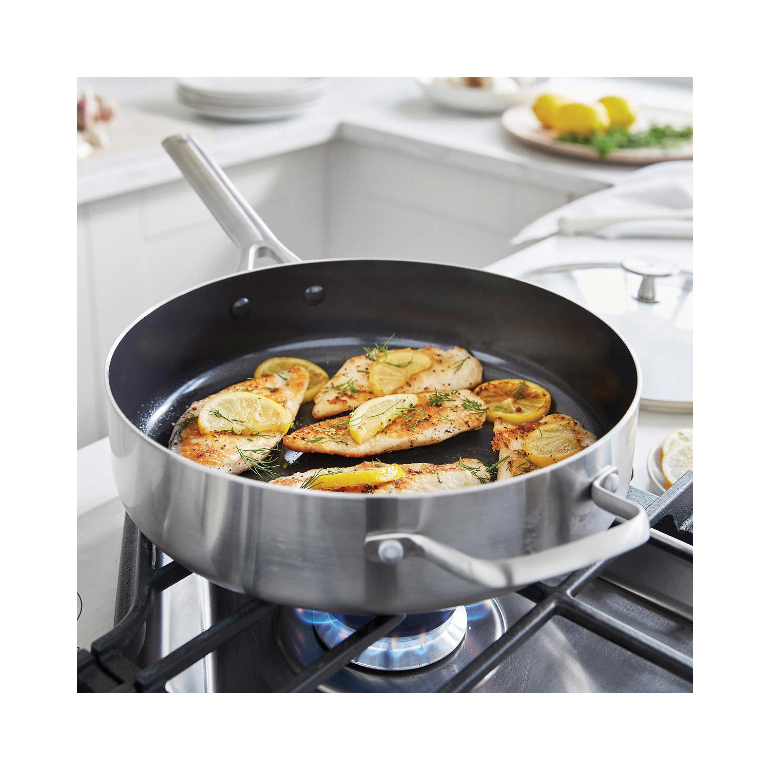 Blue Diamond Triple Steel Deep Sauté Pan with Lid, 28 cm / 4.34 L