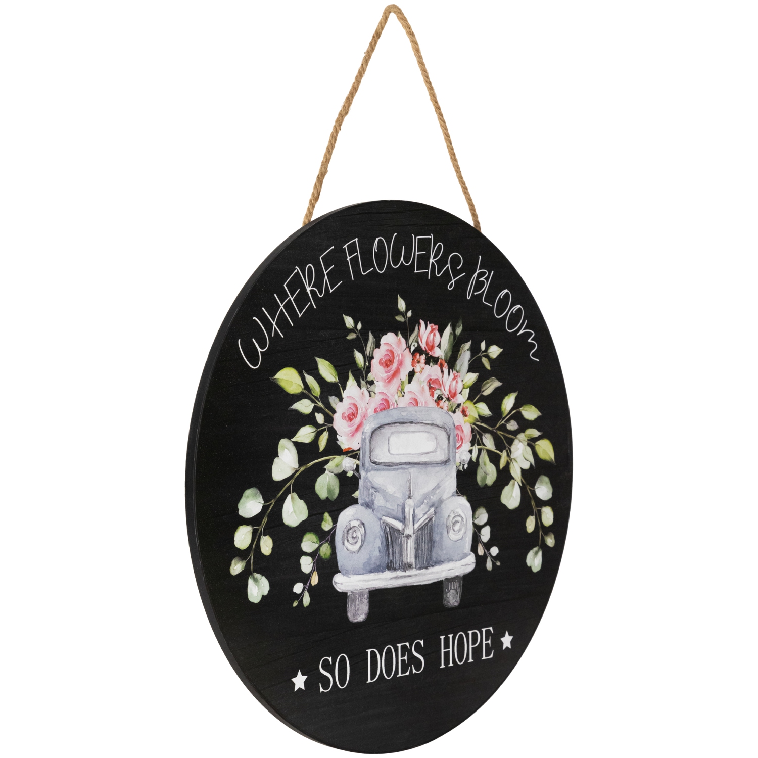Affiche murale en bois Where Flowers Bloom de 15,75 po