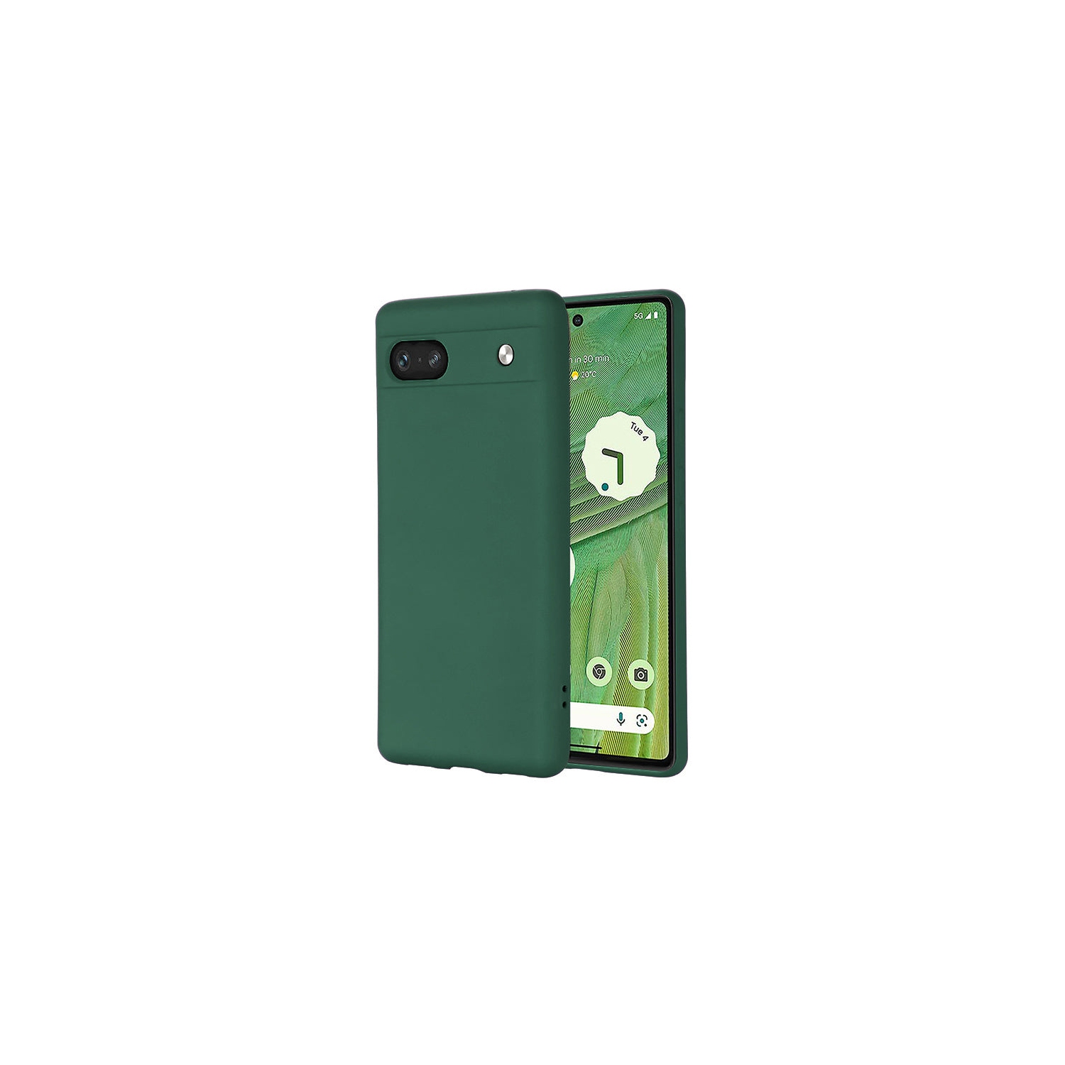 Étui souple vert forêt mat de PANDACO pour Pixel 7a de Google