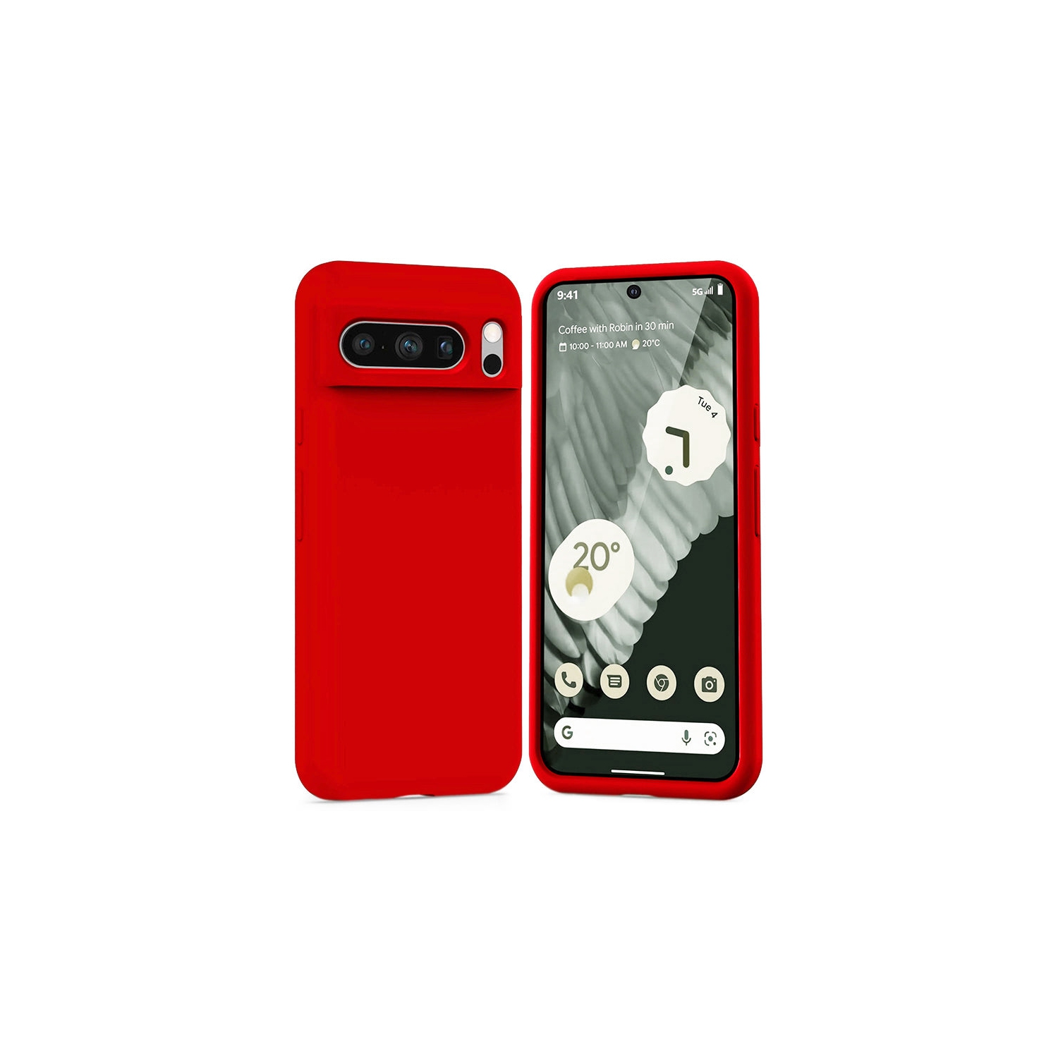 Étui souple rouge mat de PANDACO pour Pixel 8 Pro de Google
