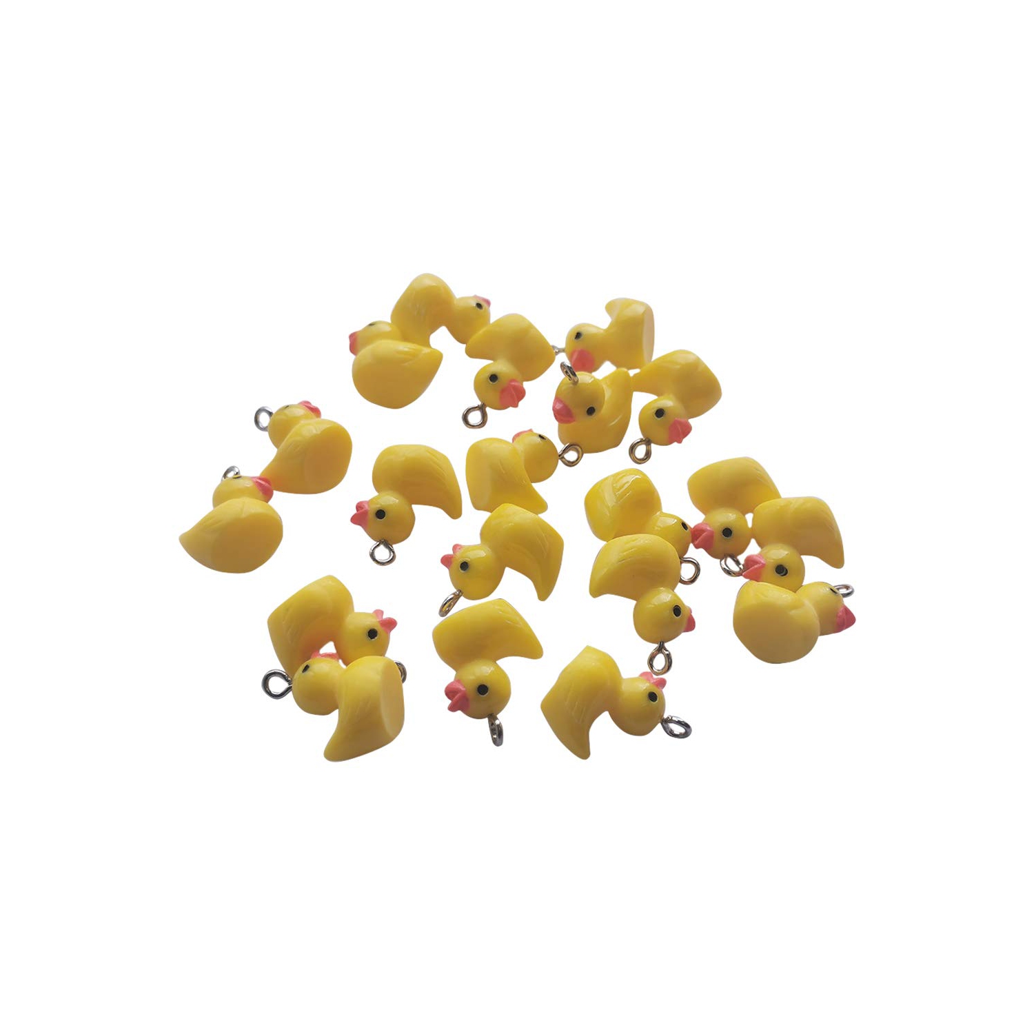 Duck Slime Charms: Tiny, Hard Resin Ducks with Hooks - Ideal for Dollhouse Decorations