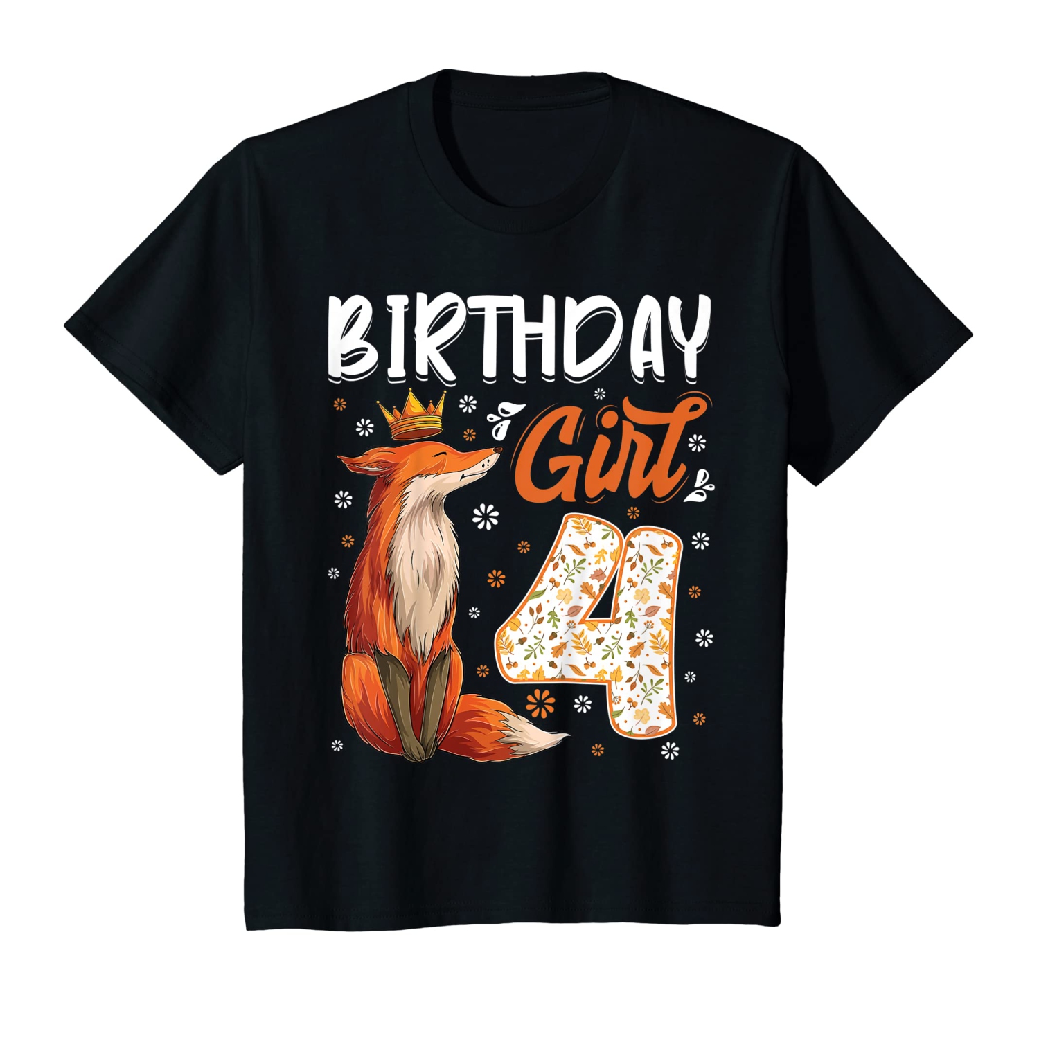 Adorable Fox-Themed 4th Birthday T-Shirt for Animal-Loving Kids, Perfect for 4-Year-Old Girls