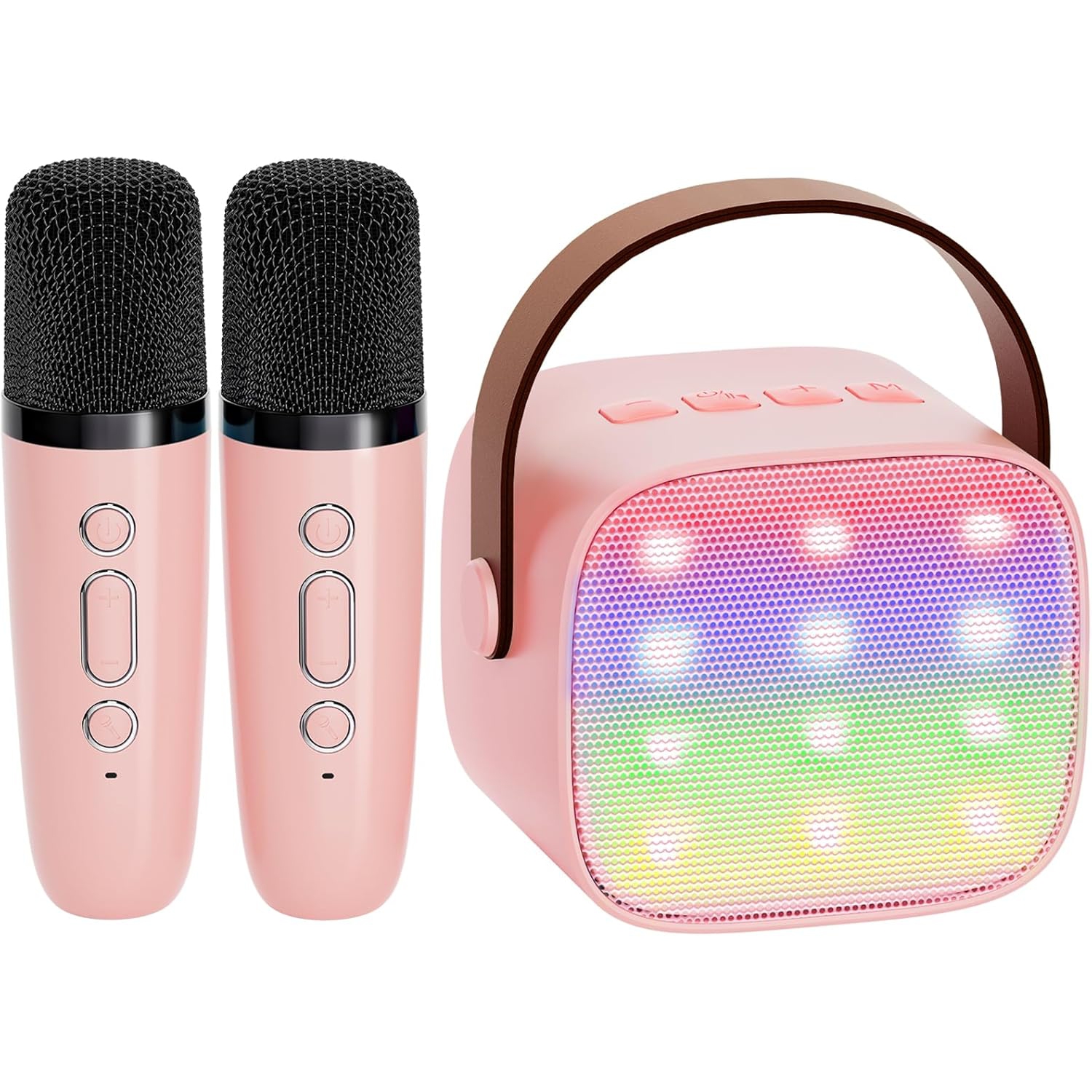 Mini microphones karaoké pour enfants - haut-parleur Bluetooth portatif avec 2 microphones sans fil, jouets amusants pour enfants de 4 à 12 ans et