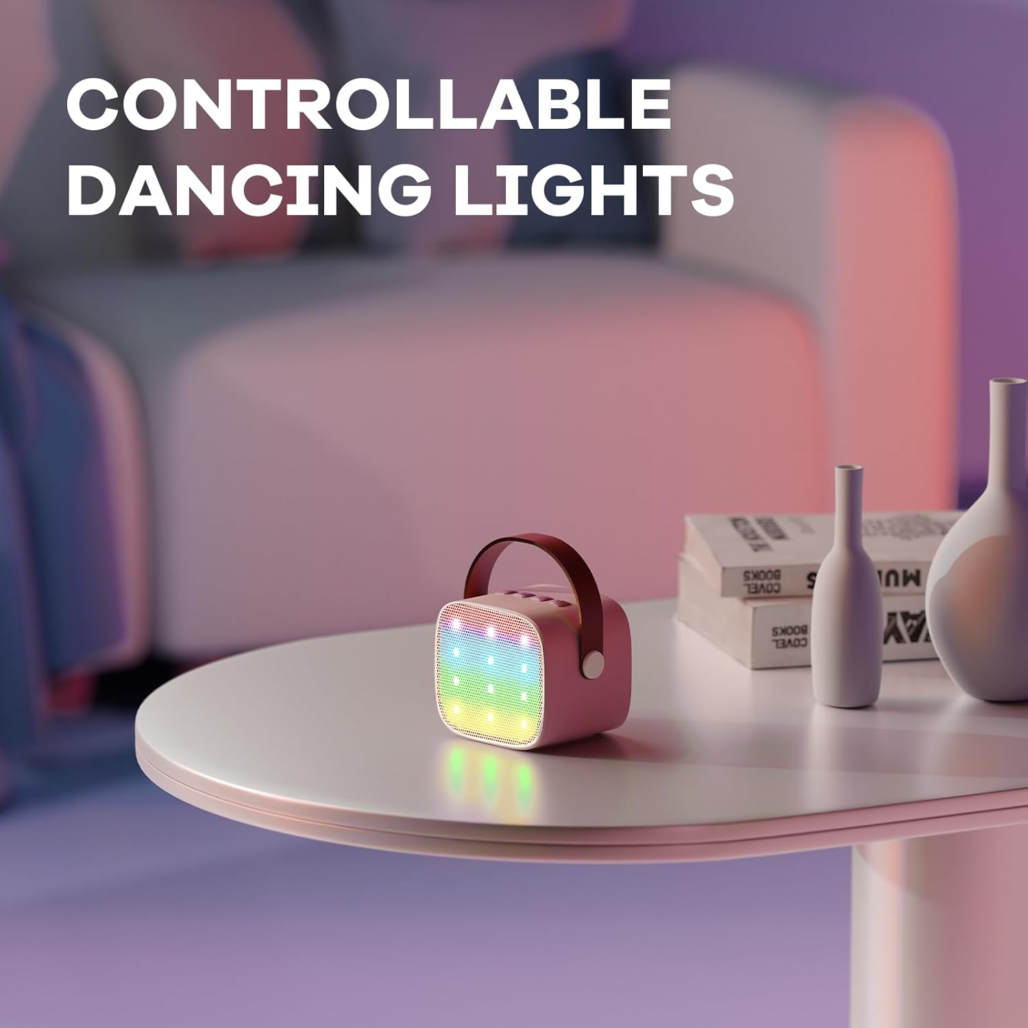 Mini microphones karaoké pour enfants - haut-parleur Bluetooth portatif avec 2 microphones sans fil, jouets amusants pour enfants de 4 à 12 ans et