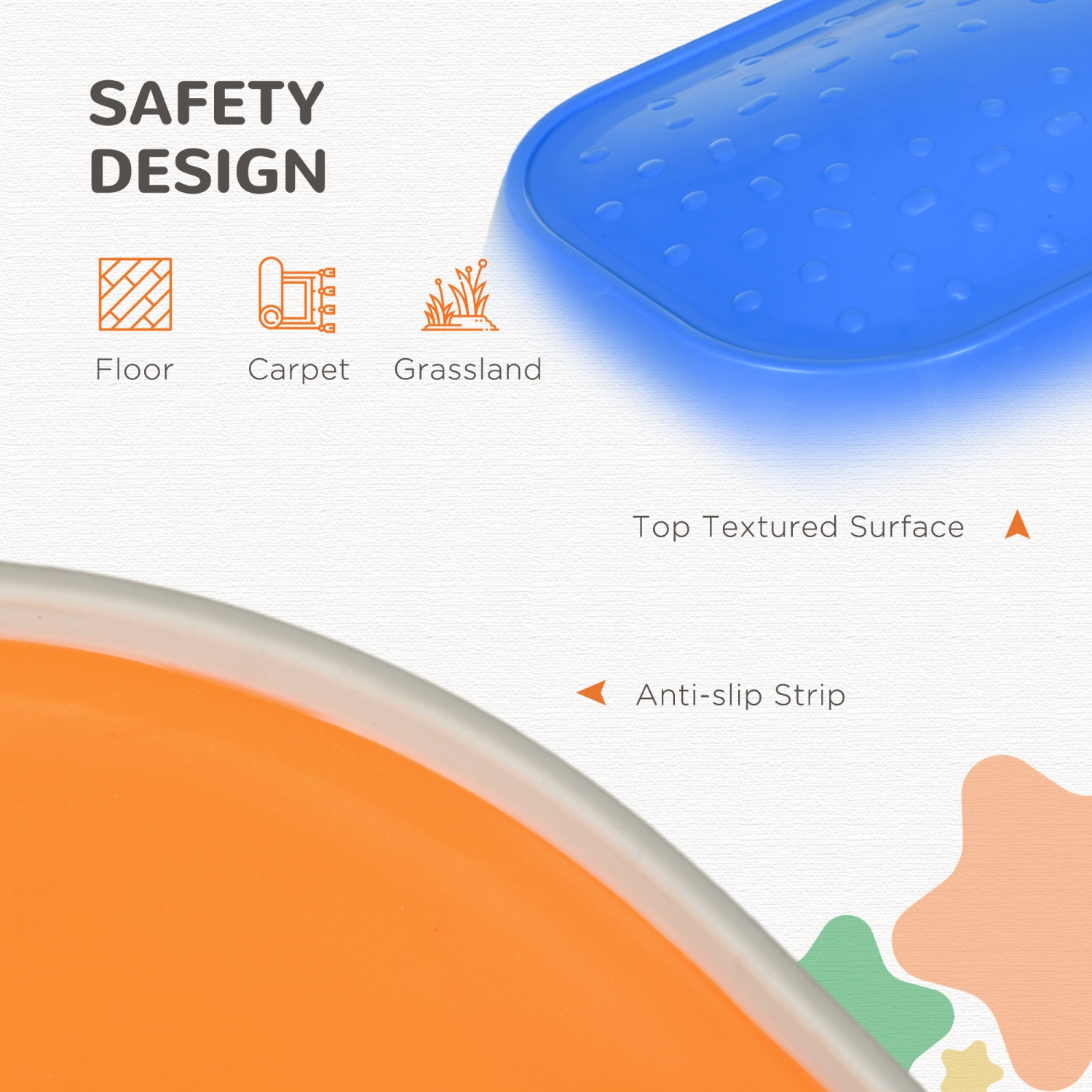 Outsunny Stepping Stones Kids, 5PCs Balance Stepping Stones for Kids, Obstacle Course Sensory Play River Stones Indoor Outdoor Games for 3-8 Years