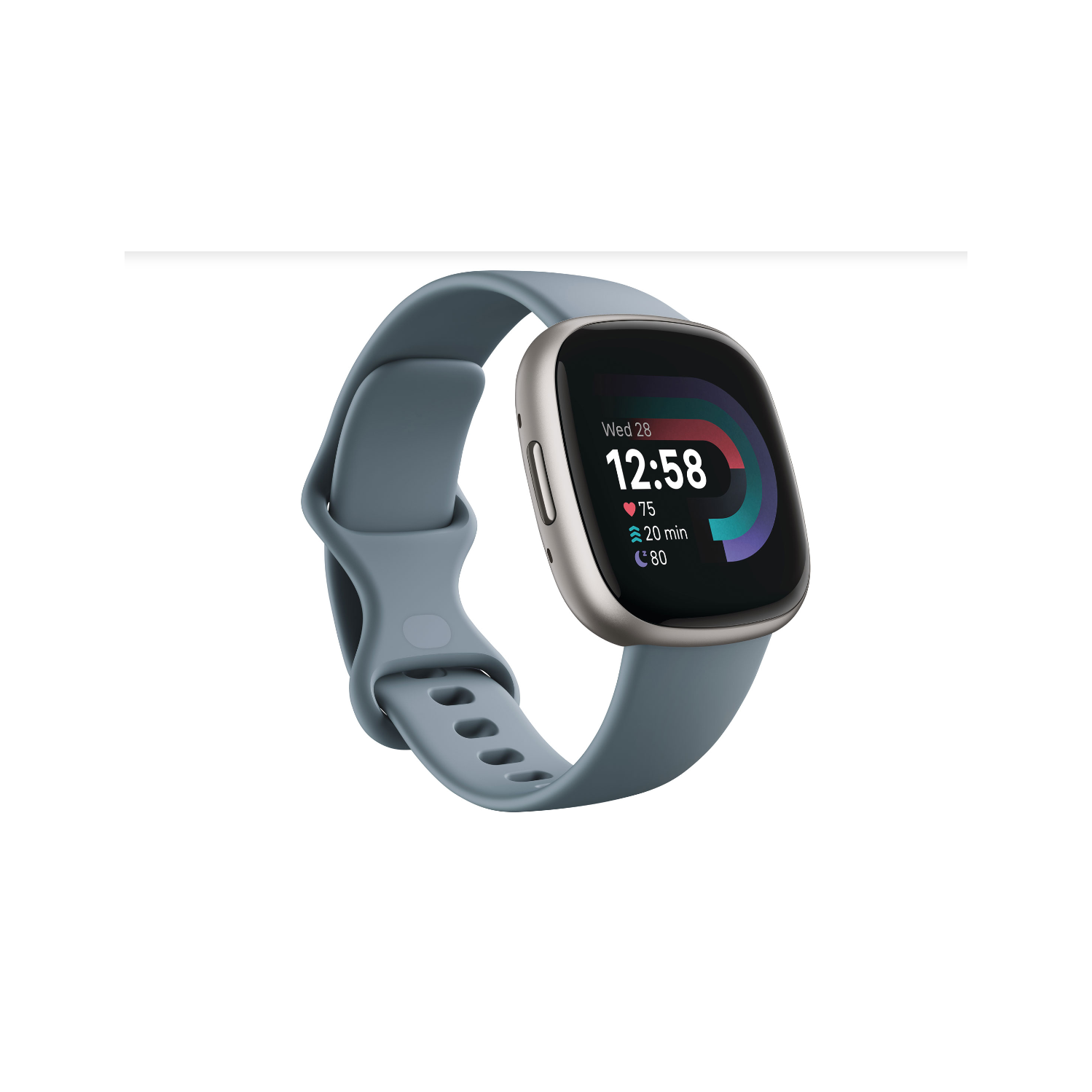 Refurbished (Good)- Fitbit Versa 4 Fitness Smartwatch-24mm (Waterfall Blue/Platinum)