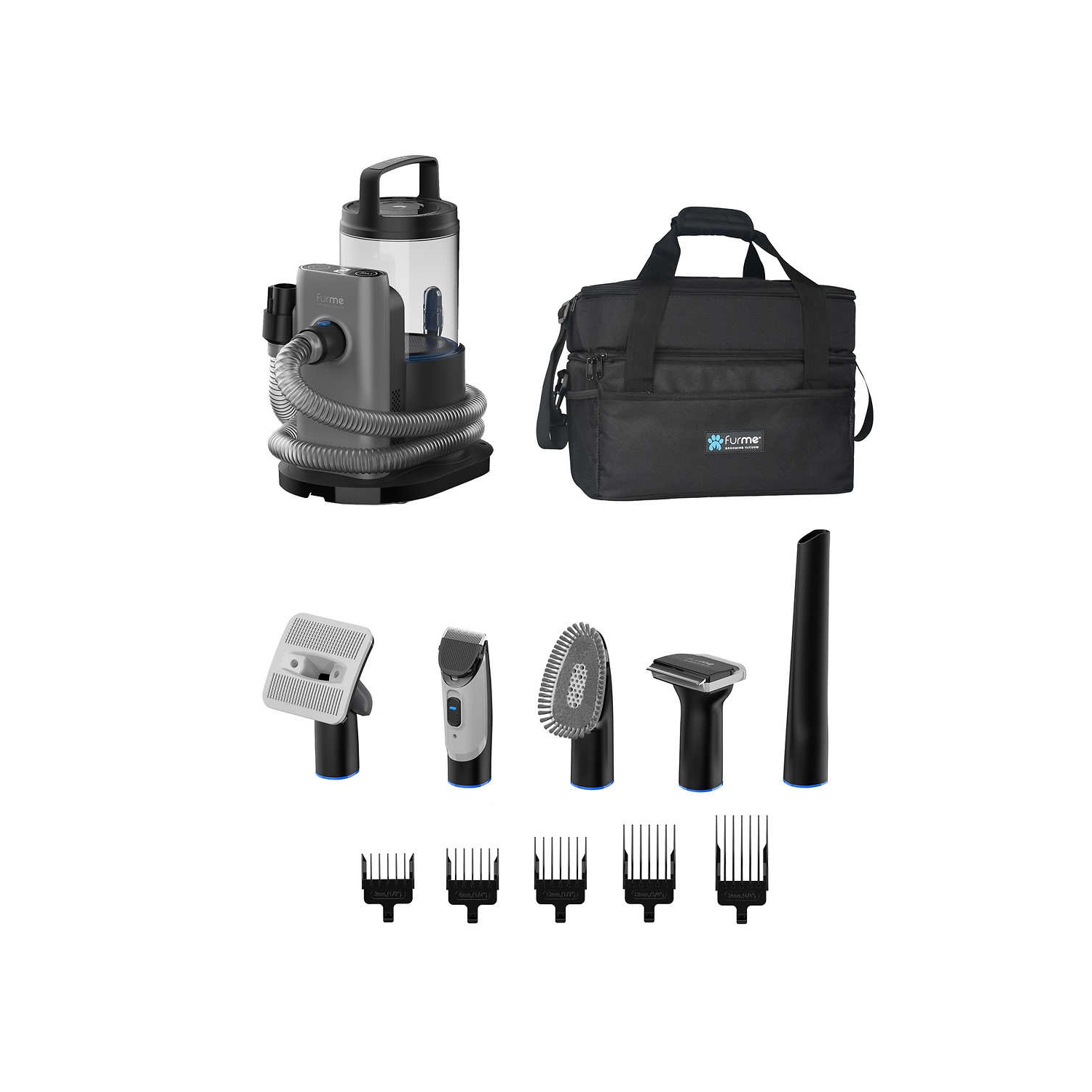 furMe Professional Plus Pet Grooming Vacuum Kit with Carrying Case
