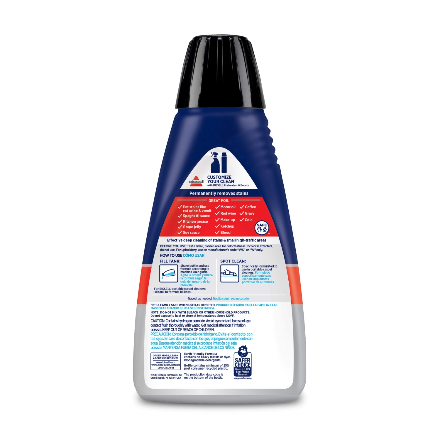 Bissell – formule de machine portative Professional Spot and Stain + Oxy, 32&nbsp;oz, paquet de 1, 32 oz liq