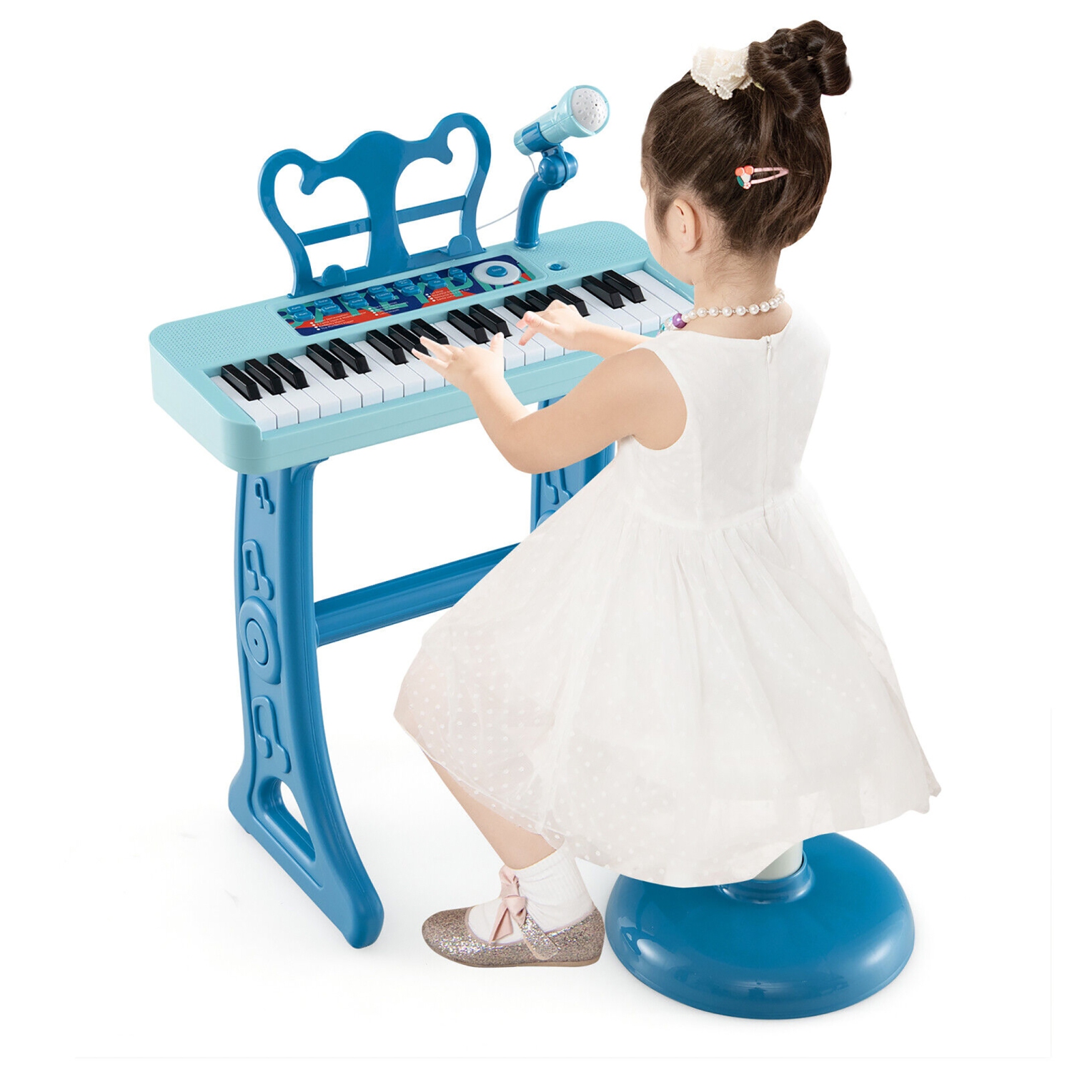 Gymax 37-Key Kids Piano Keyboard Toy Musical Electronic Instrument w/ Stool