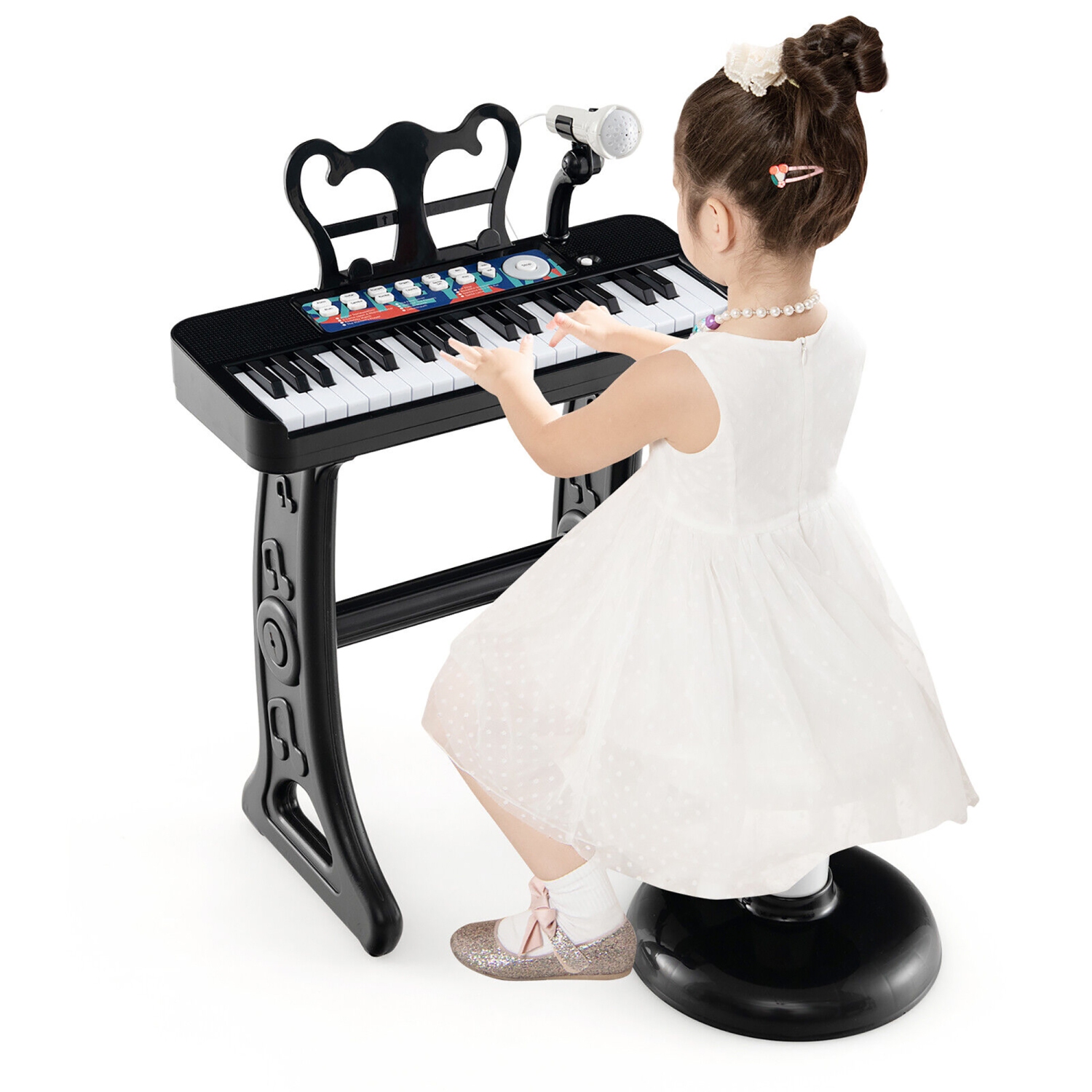 Gymax 37-Key Kids Piano Keyboard Toy Musical Electronic Instrument w/ Stool
