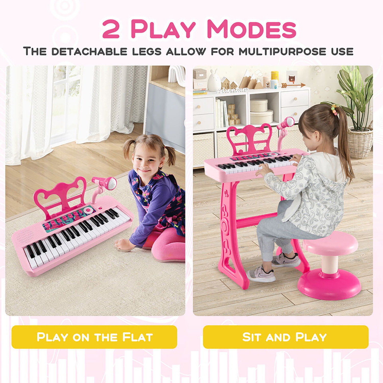 Gymax 37-Key Kids Piano Keyboard Toy Musical Electronic Instrument w/ Stool