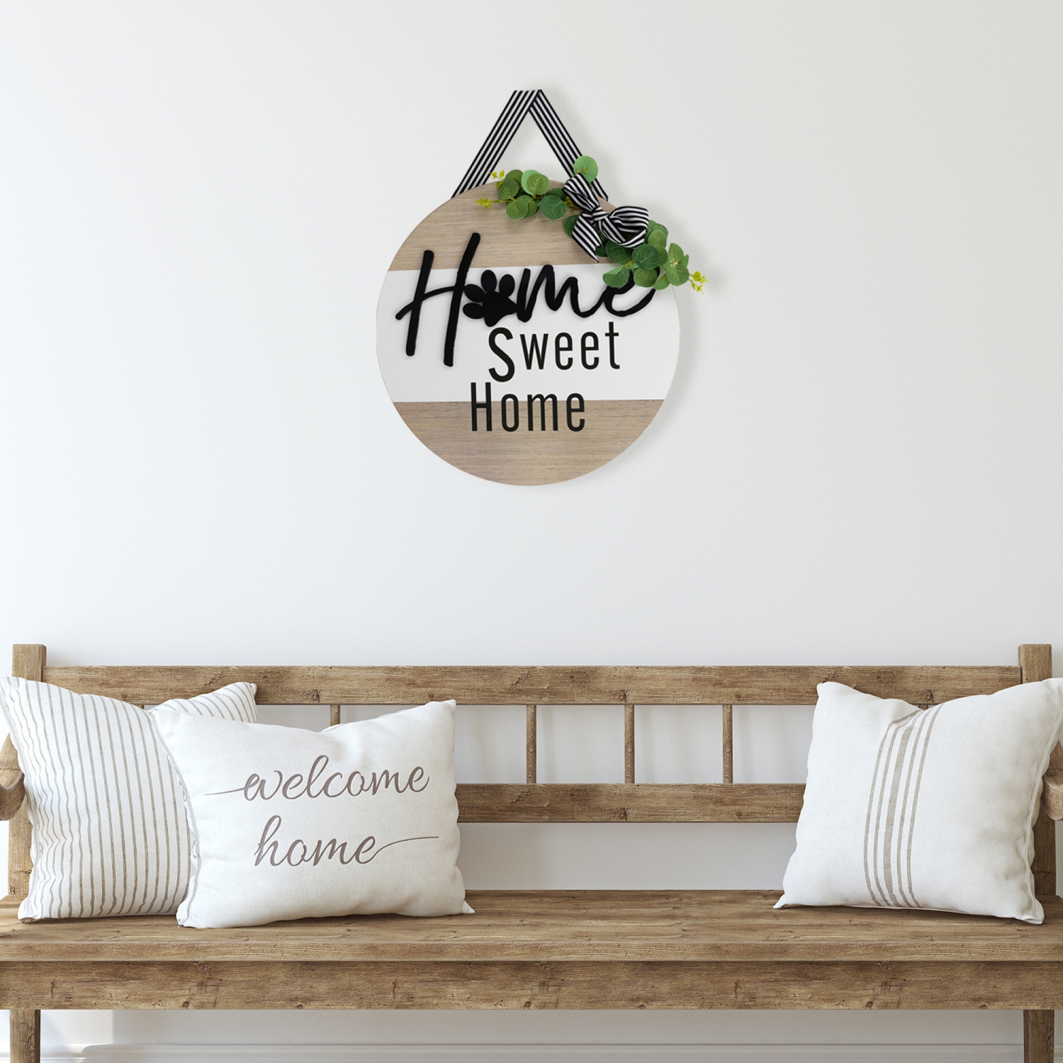 Home Sweet Home Paw Print Wall Sign - 15.75"