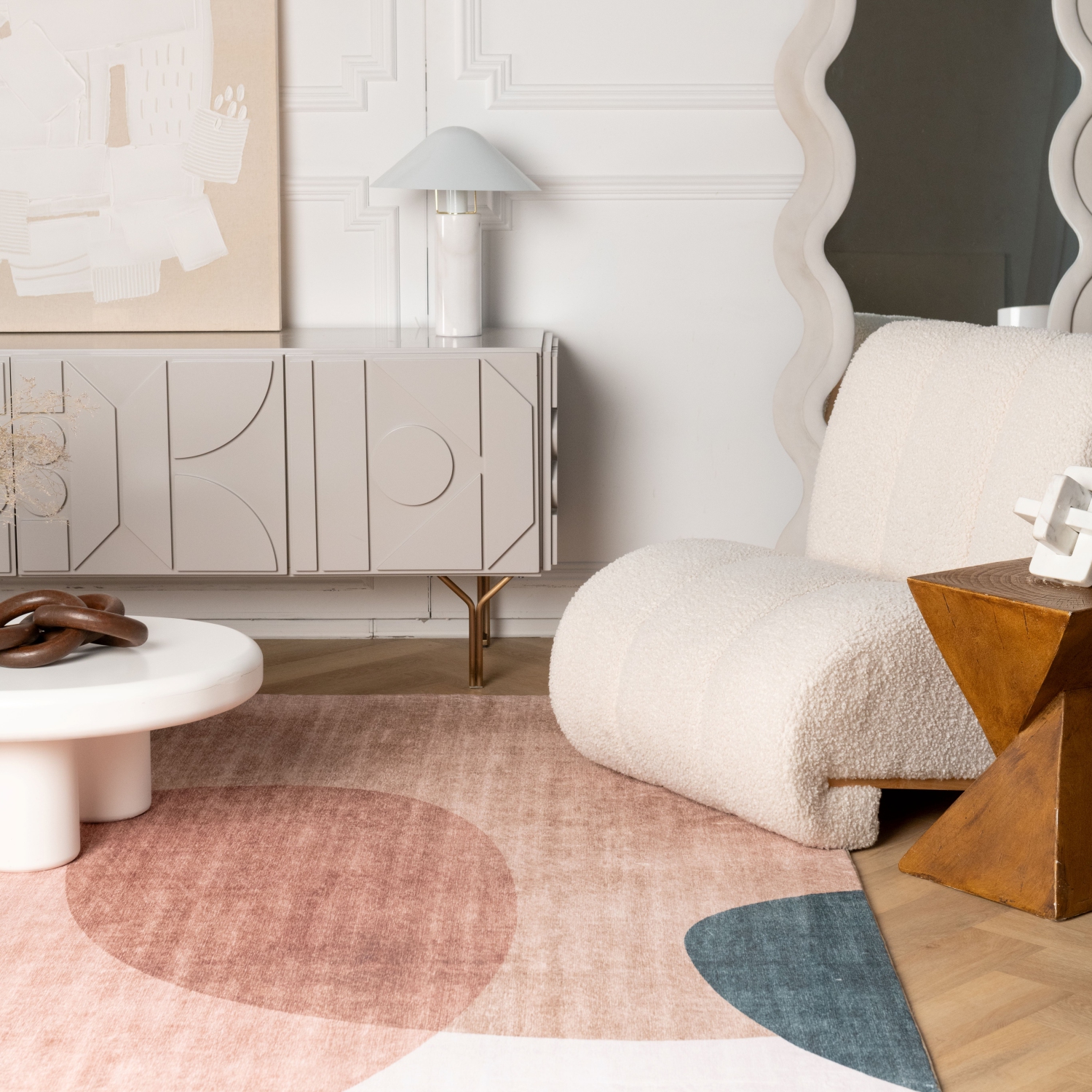 Rug Branch Calma Contemporary Abstract Cream/Green Area Rug