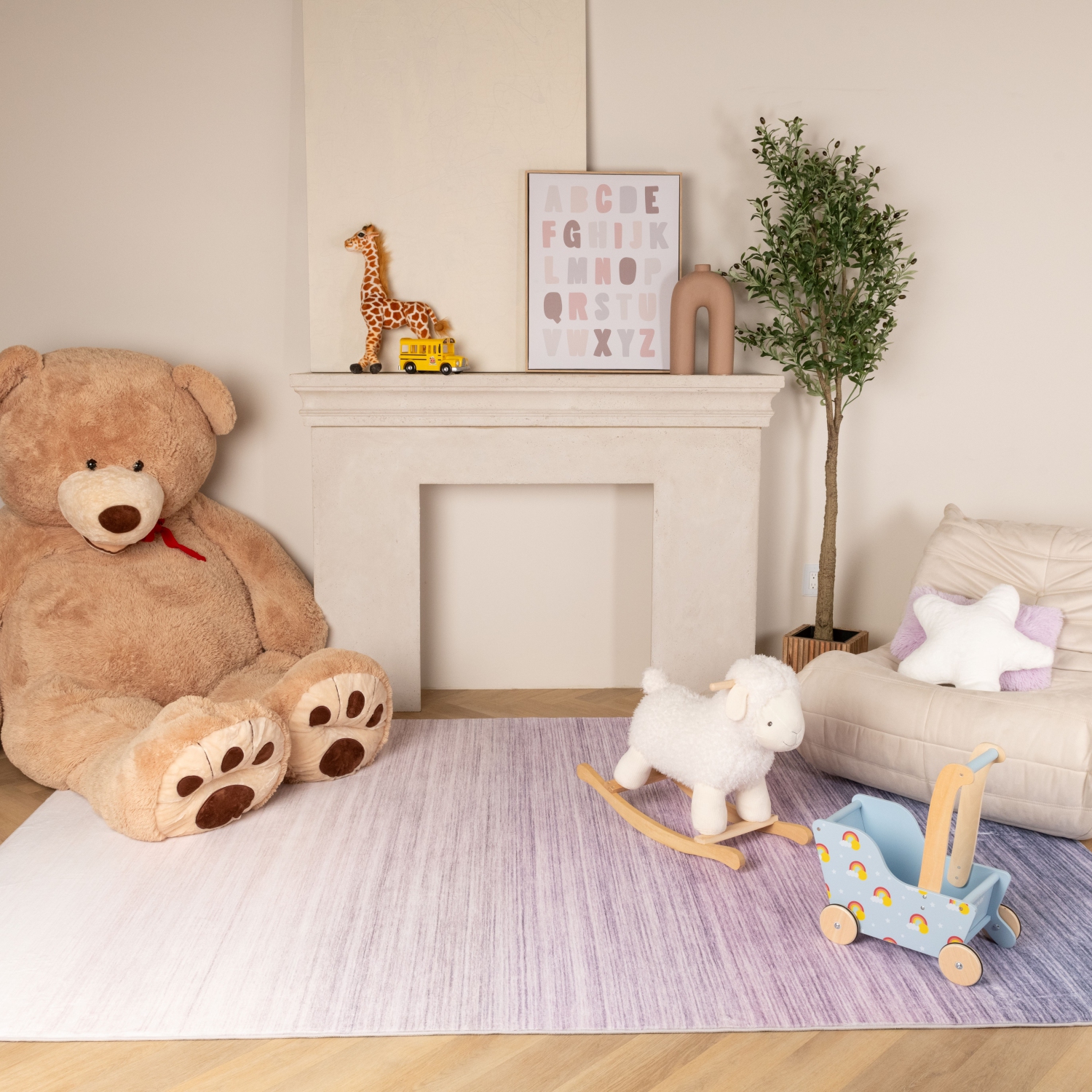 Rug Branch Nami Modern Ombre Purple/Cream Kids Area Rug