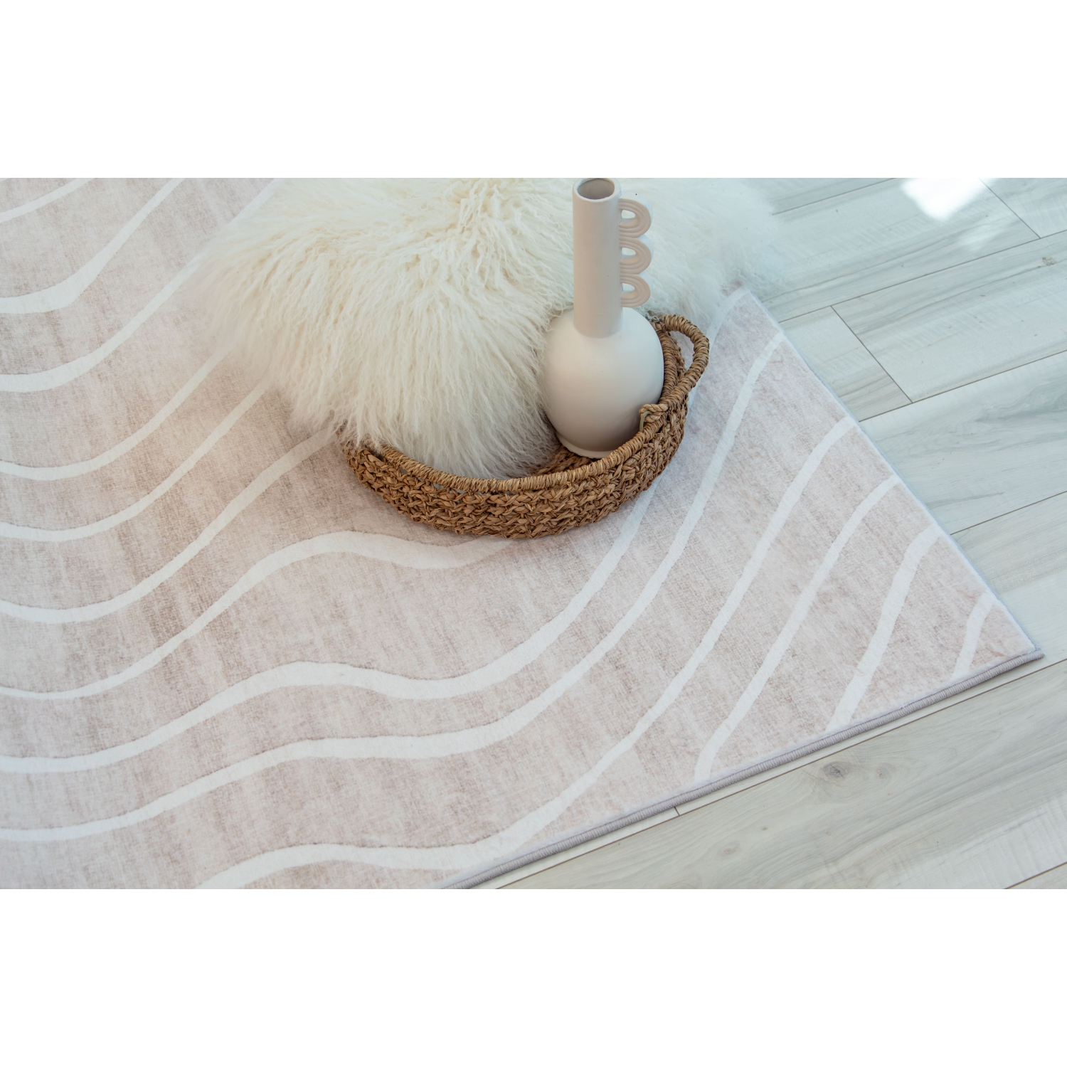 Rug Branch Dune Contemporary Abstract Line Beige/Cream Area Rug