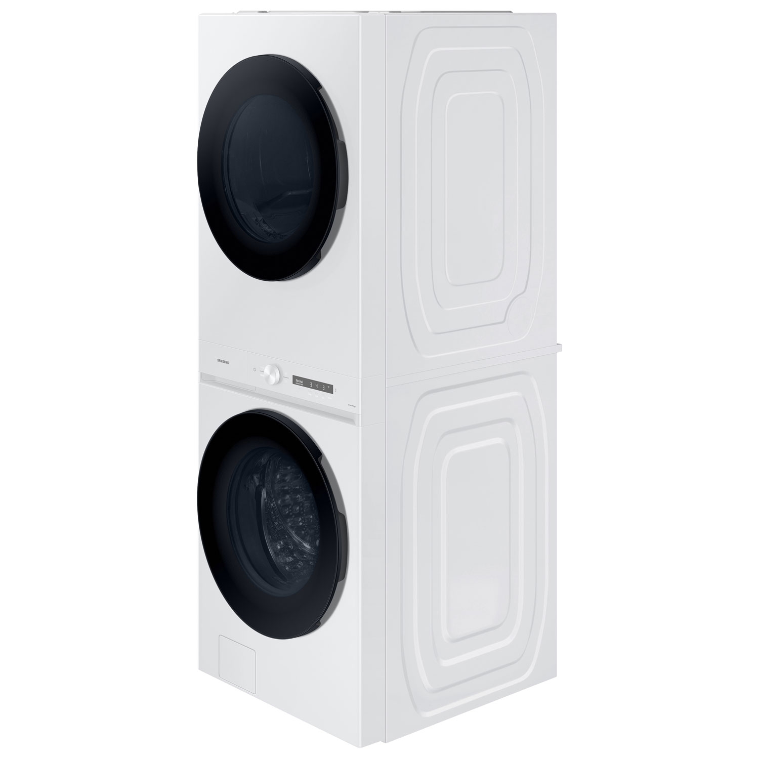 Duo laveuse électrique de 5,3 pi³ et sécheuse de 7,6 pi³ de Samsung - Blanc - Exclusivité de Best Buy