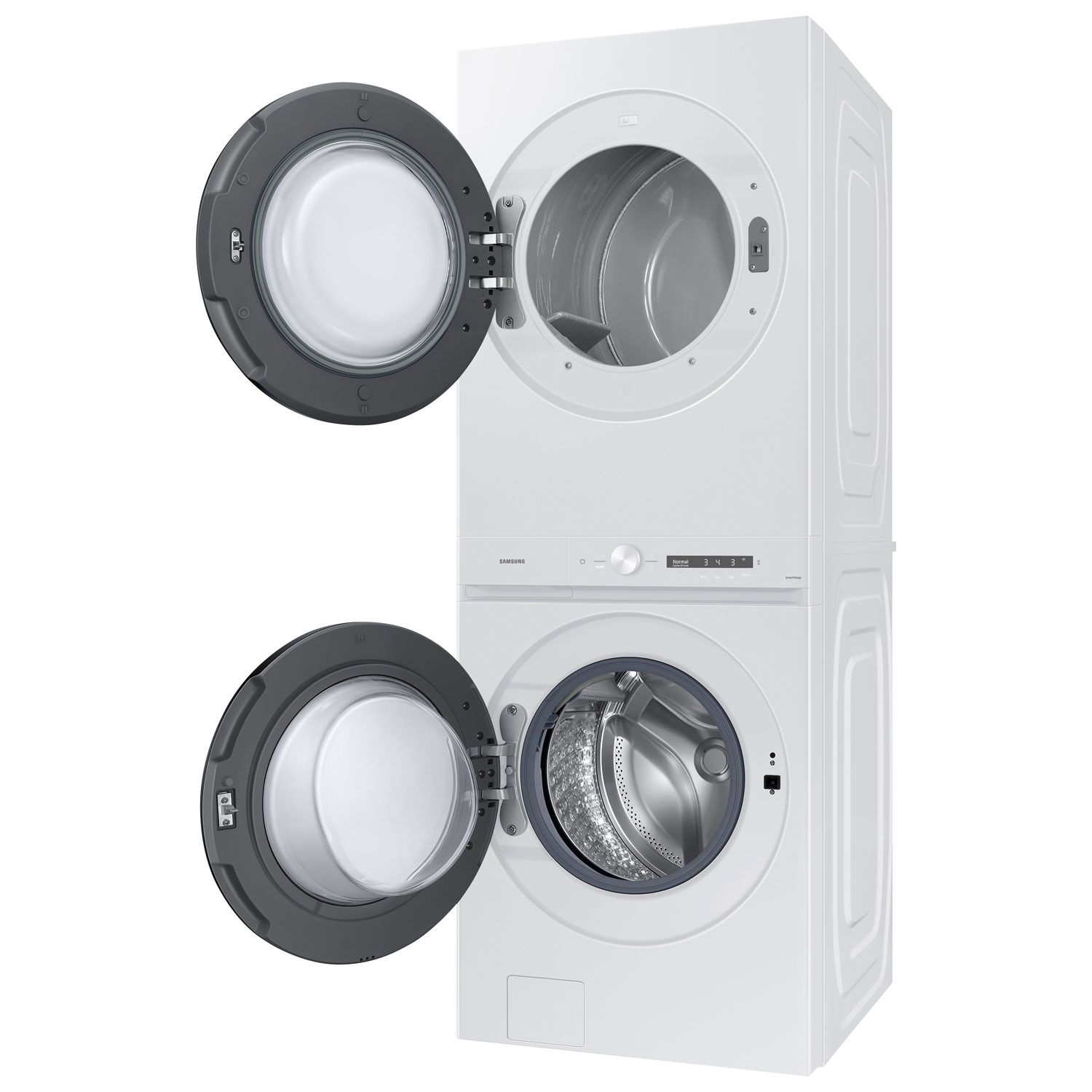 Duo laveuse électrique de 5,3 pi³ et sécheuse de 7,6 pi³ de Samsung - Blanc - Exclusivité de Best Buy