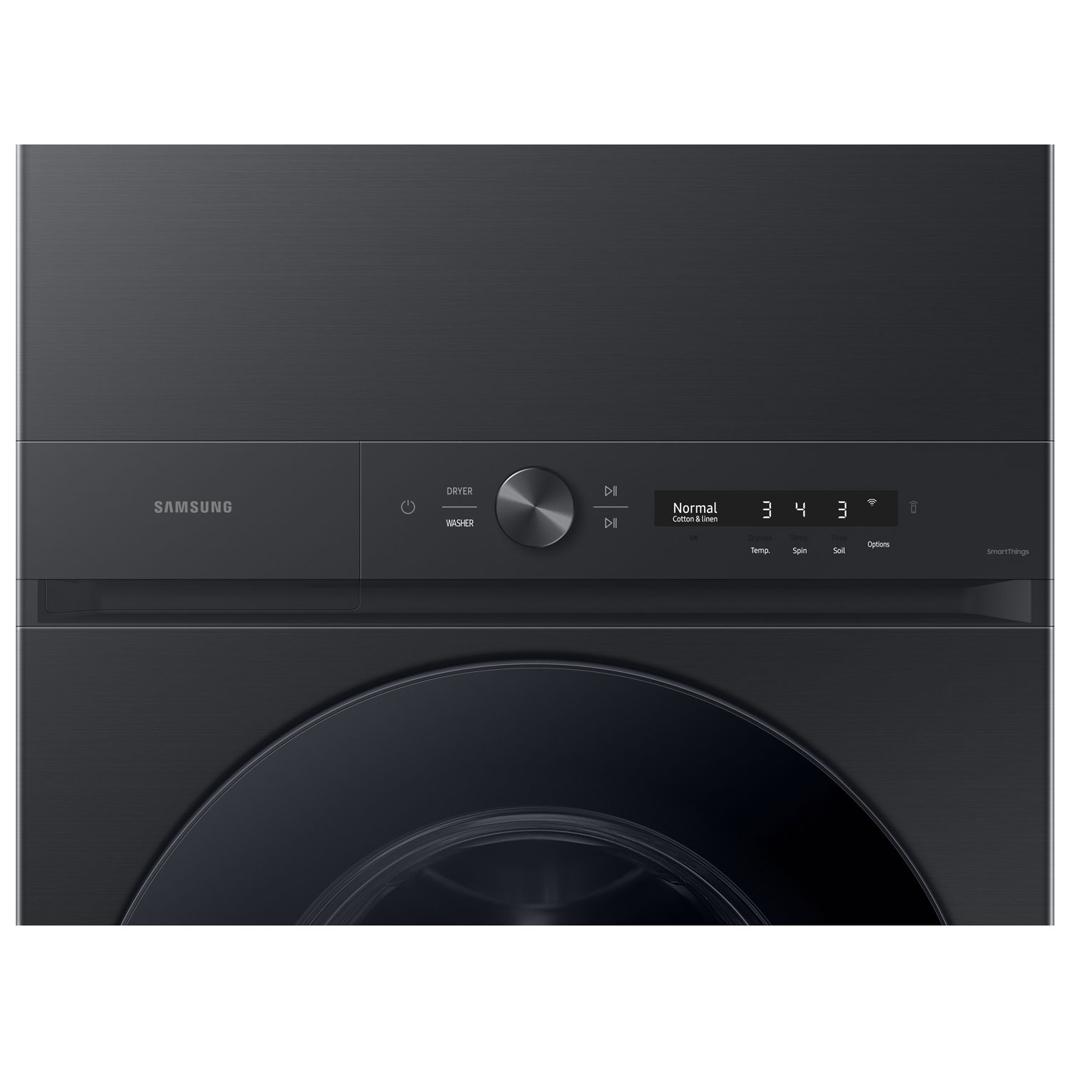 Duo laveuse électrique de 5,3 pi³ et sécheuse de 7,6 pi³ de Samsung - Acier inoxydable noir