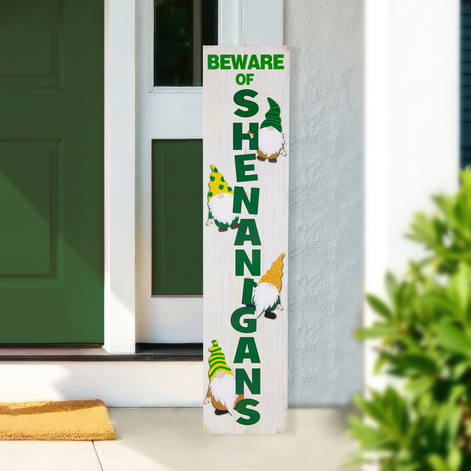 Beware of Shenanigans St. Patrick's Day Porch Board Sign - 36"