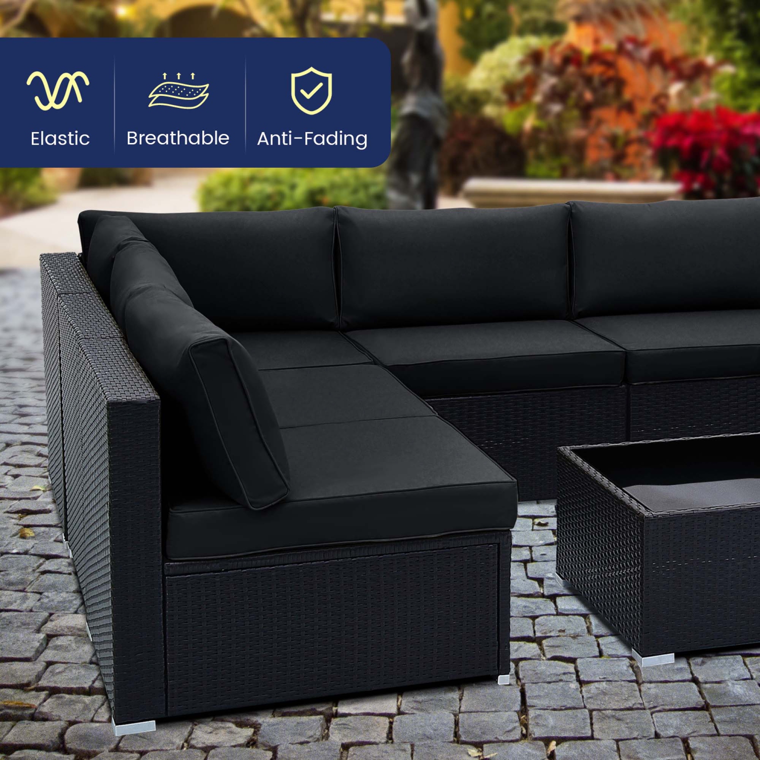 Costway 10 PCS Patio Rattan Furniture Set Outdoor Wicker Sofa Table Cushioned Seat Black/Brown