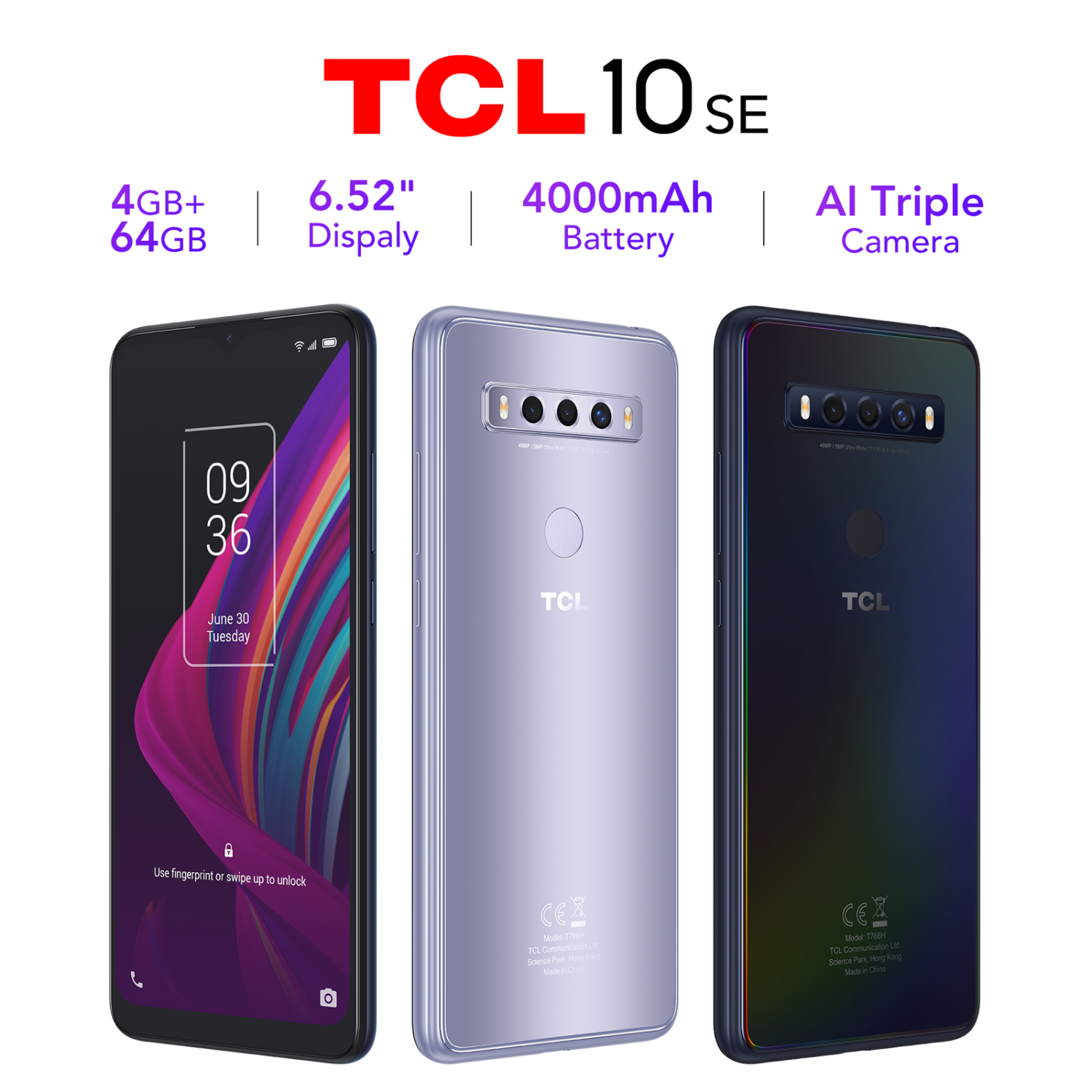 OPEN BOX NEW TCL 10 SE 6.52" 64GB T766S -- 4G LTE GSM Unlocked -- 10/10 A++
