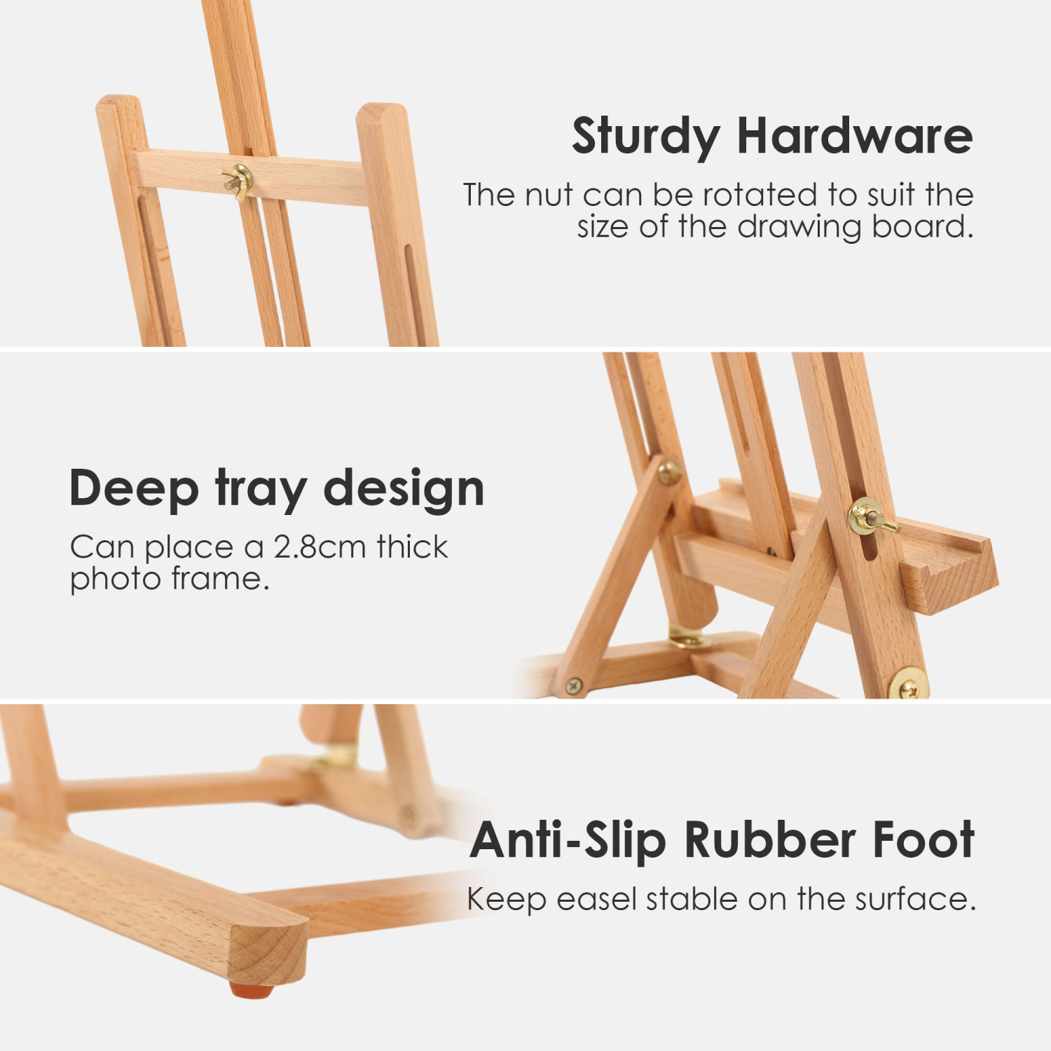 23"H Basic Tabletop Adjustable H-Frame Easel, Hold Canvas up to 16"