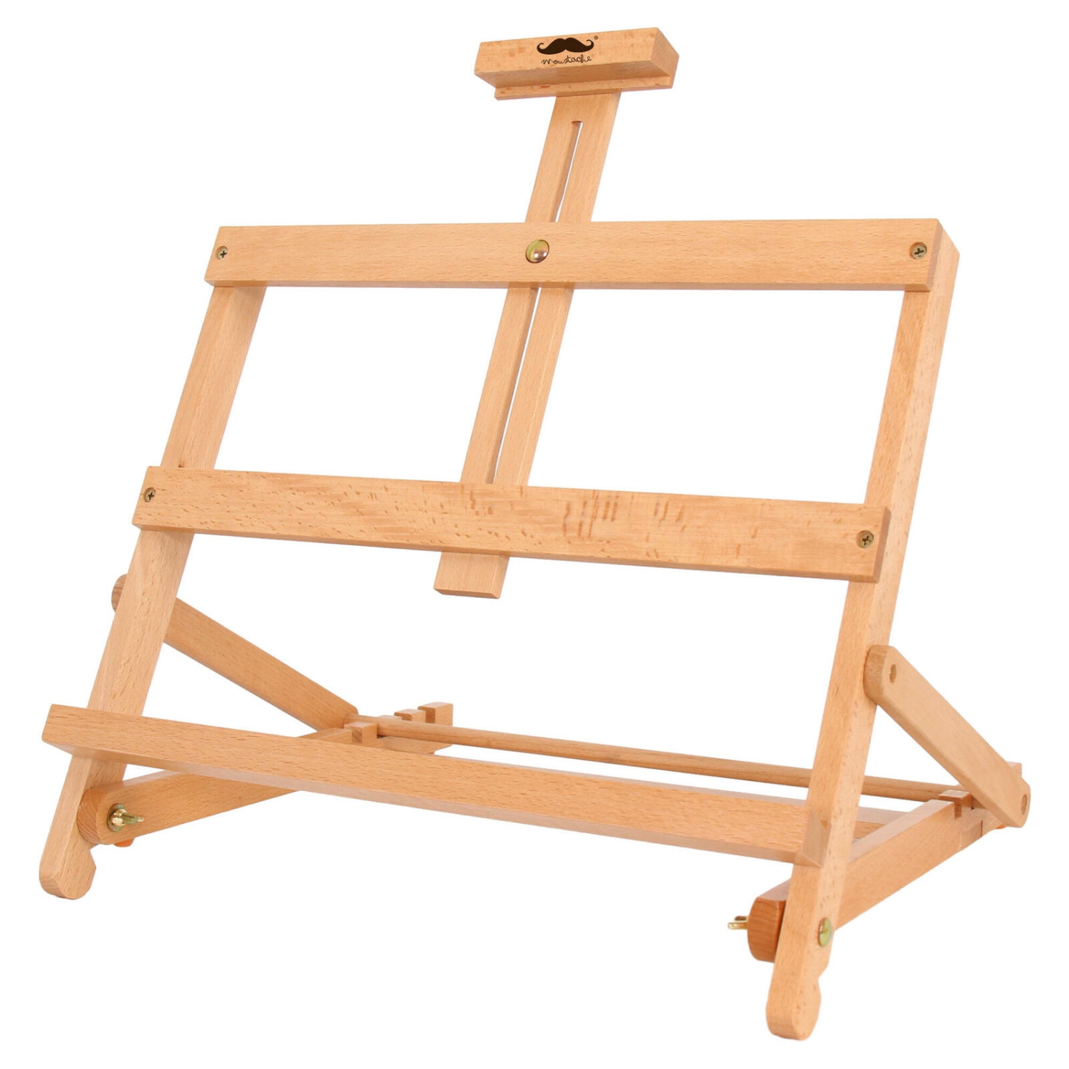 Chevalet de bureau en bois de hêtre à cadre en H ajustable, peut supporter un bureau en toile de 21 po ou moins