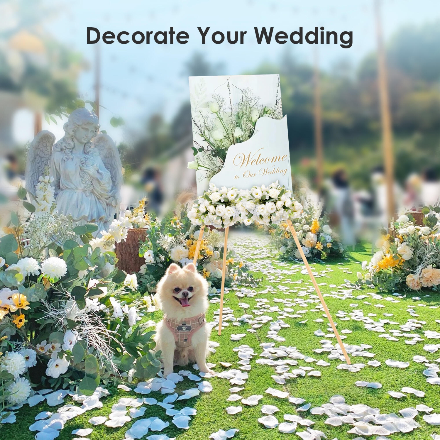 63" Foldable Lightweight Display Easel for Students and Artists, Wooden Tripod Versatile Easel Stand for Wedding Sign and Poster