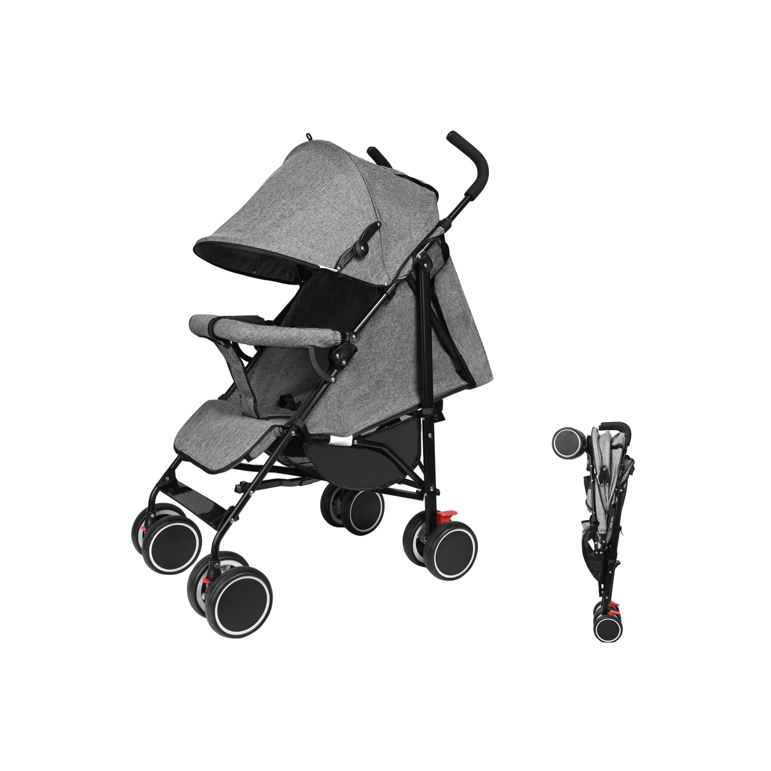 Foldable Lightweight Baby Travel Stroller, Compact Stroller with Pop-Out Sun Visor for Travel