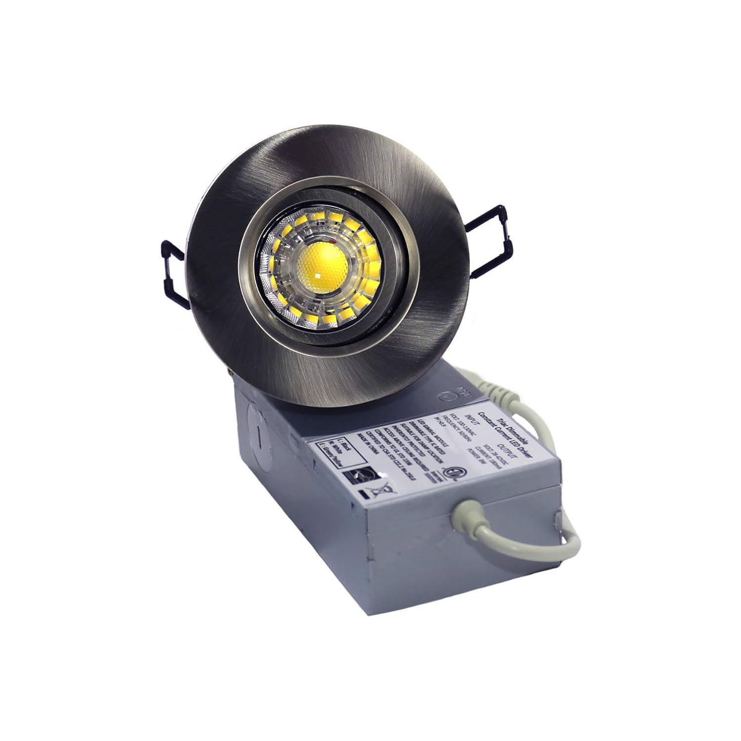 VOTATEC LED SLIM GIMBAL ROUND PANEL 4" 3CCT 10W BRUSH NICKEL