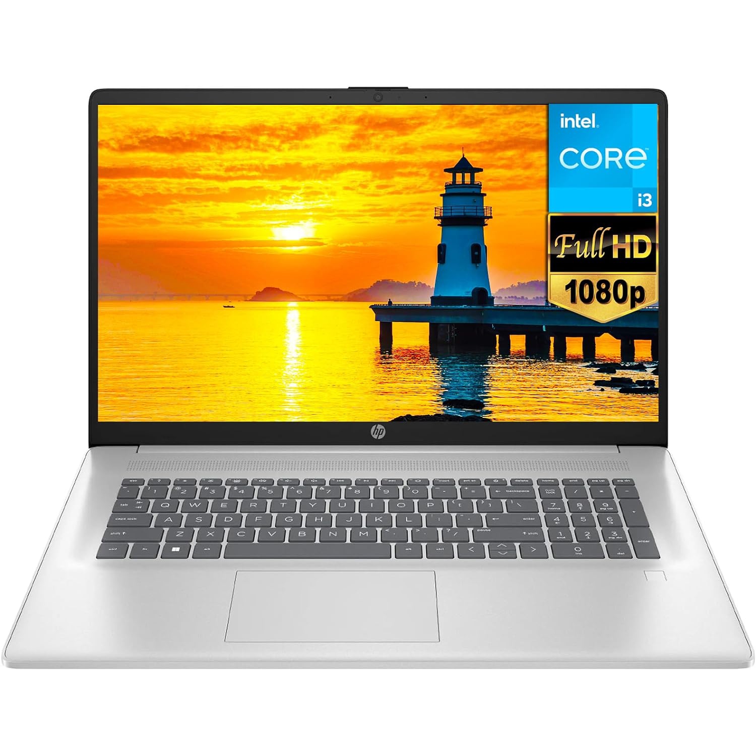 HP 17.3" FHD 1920 x 1080 Laptop | Intel Core i3-N305 Processor | Intel UHD Graphics | Fingerprint Reader | 16GB RAM | 1TB SSD | Windows 11 Home | Natural Silver
