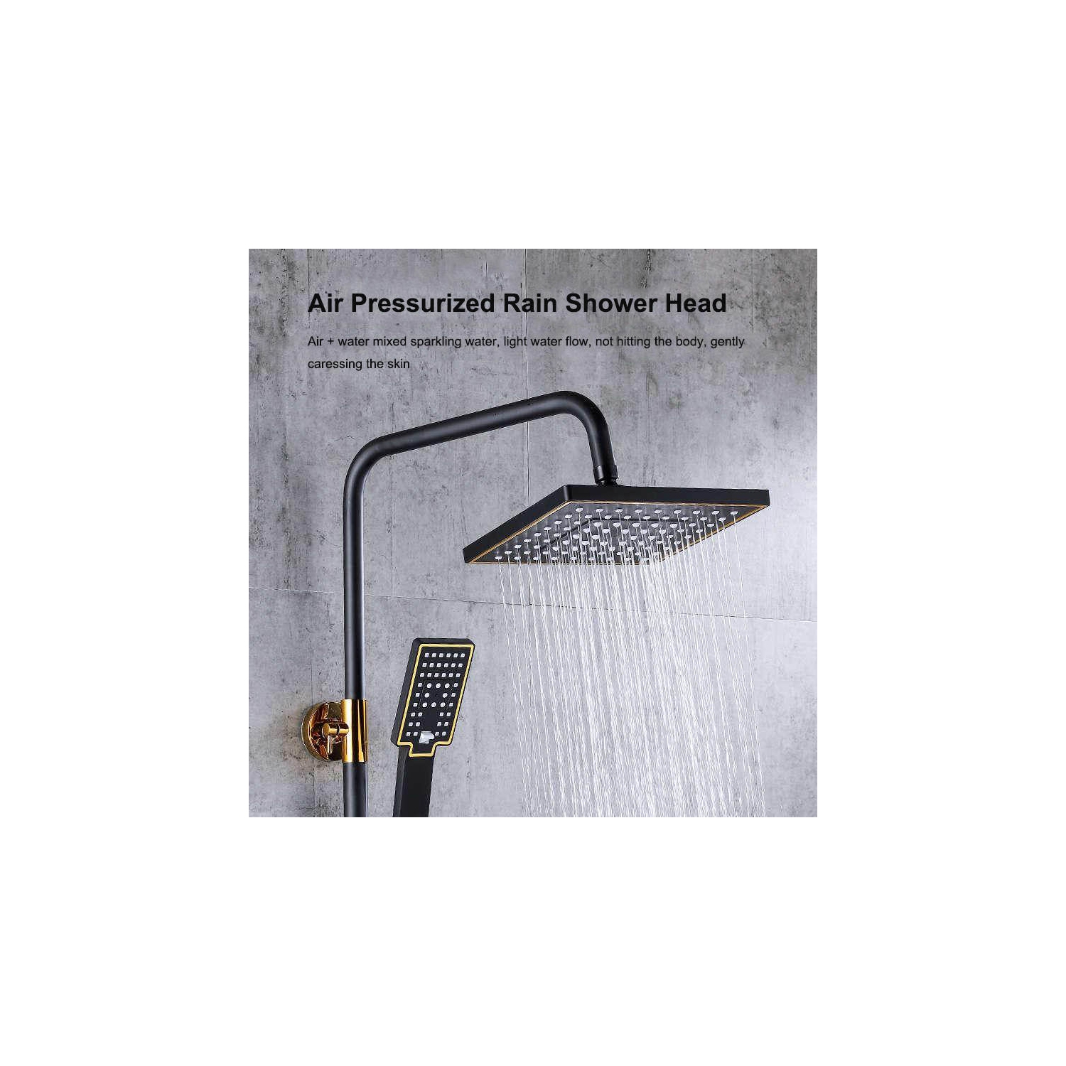 Douche Set salle de bain douche Black Gold avec pistolet de pulvérisation douche Supercharged Top Spray Lift système de douche à quatre engrenages
