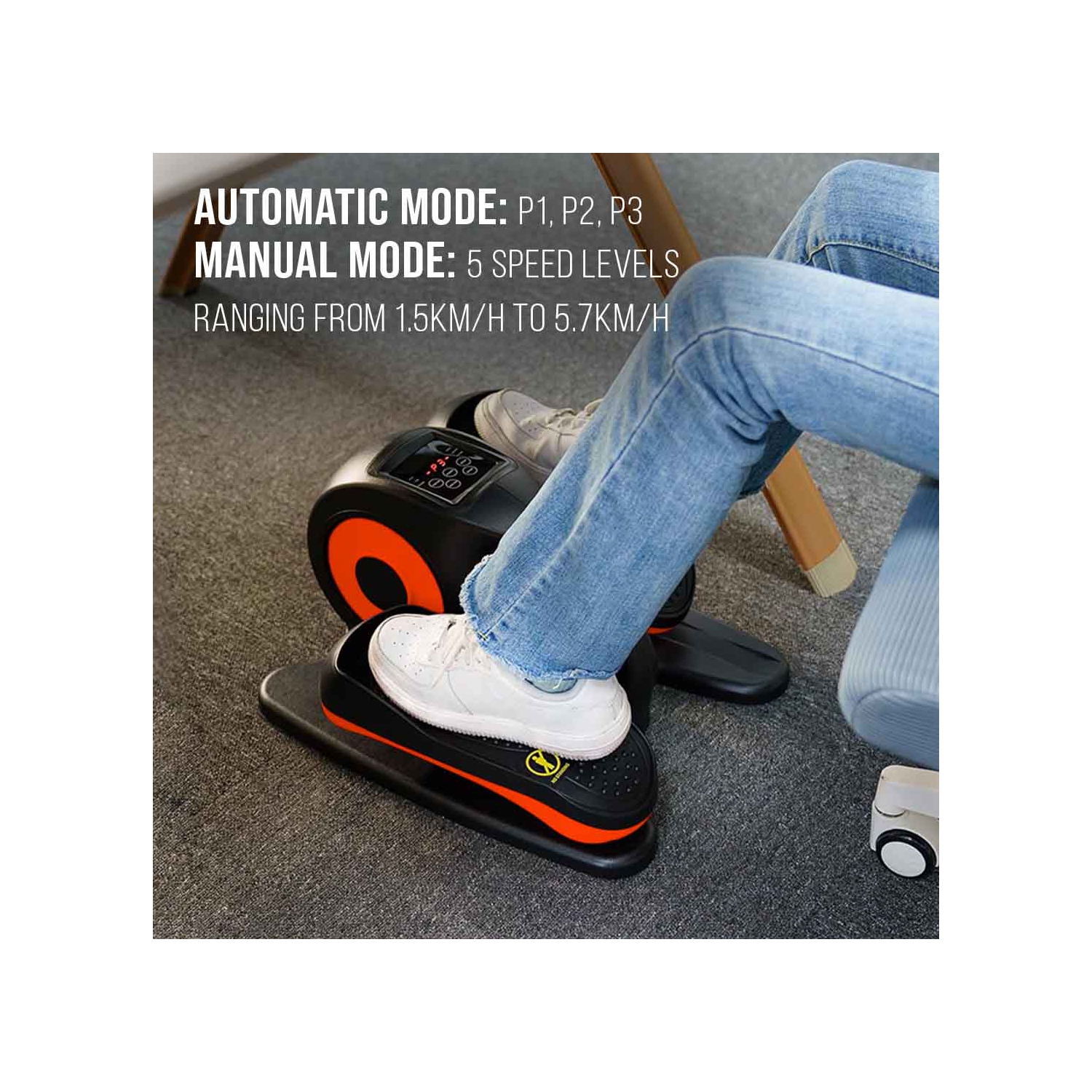 Appareil elliptique de dessous de bureau MotionGrey, Mini compact avec pédale elliptique antidérapante, moniteur d'affichage et télécommande,