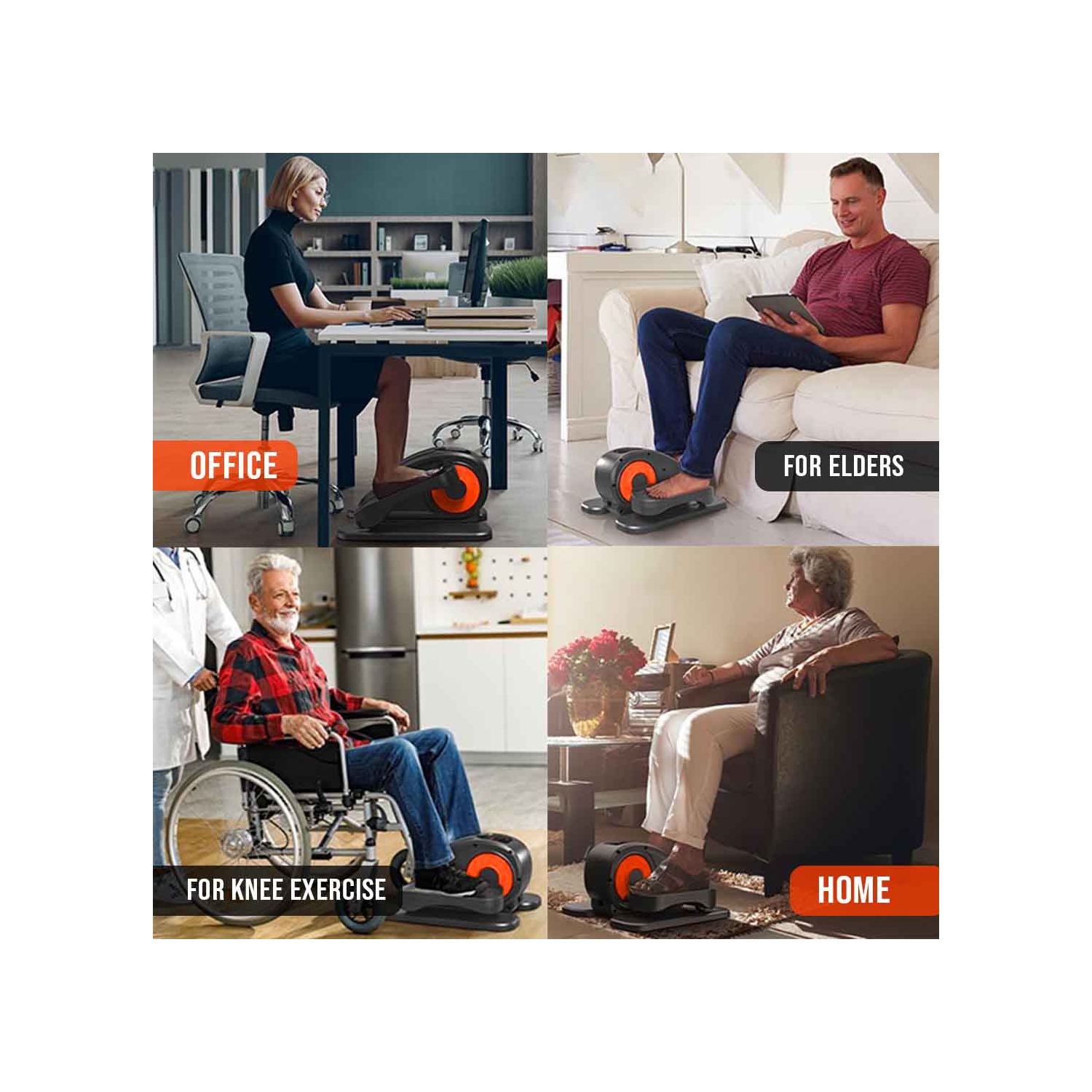 Appareil elliptique de dessous de bureau MotionGrey, Mini compact avec pédale elliptique antidérapante, moniteur d'affichage et télécommande,