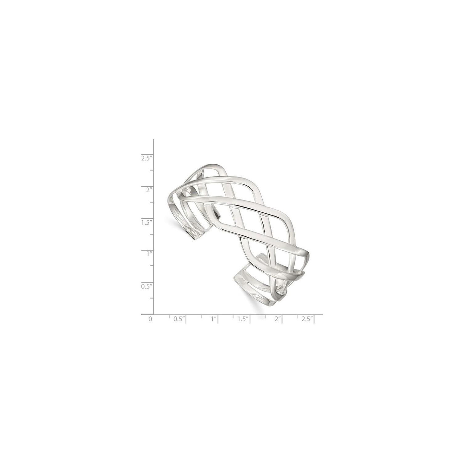 Bracelet-jonc en argent sterling poli tissé