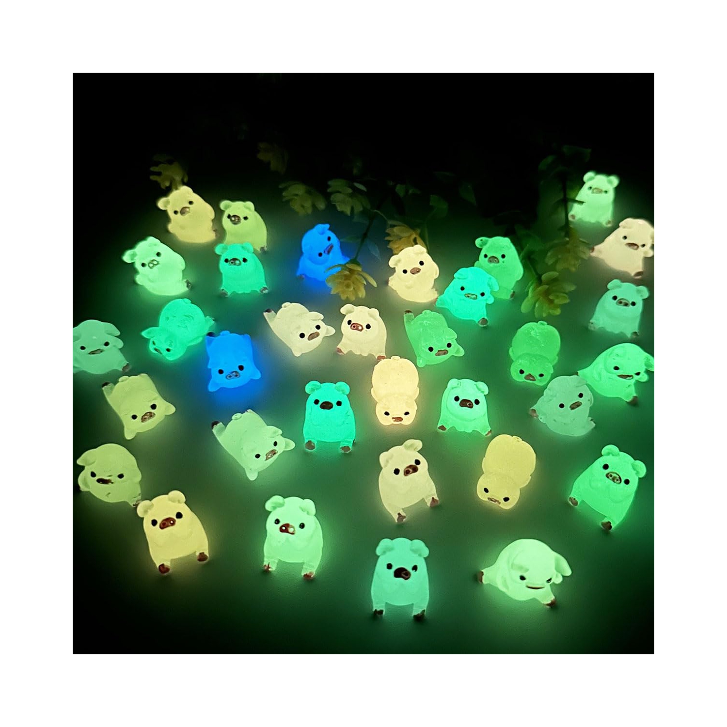  Mini Resin Luminous Pigs, 36Pcs Glow In The Dark Tiny Pig  Miniature Figurines,Pigs DIY Ornament Accessories For Home Micro Fairy  Garden Landscape Aquarium Crafts Potted Plants Decoration