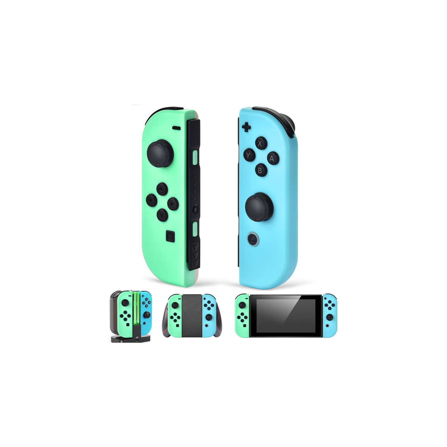 Nintendo Switch Lite/OLED Controllers - Joypad Controls with Motion Control/Wake Up/Sport Game Support - Blue Green Remote for Animal Crossing