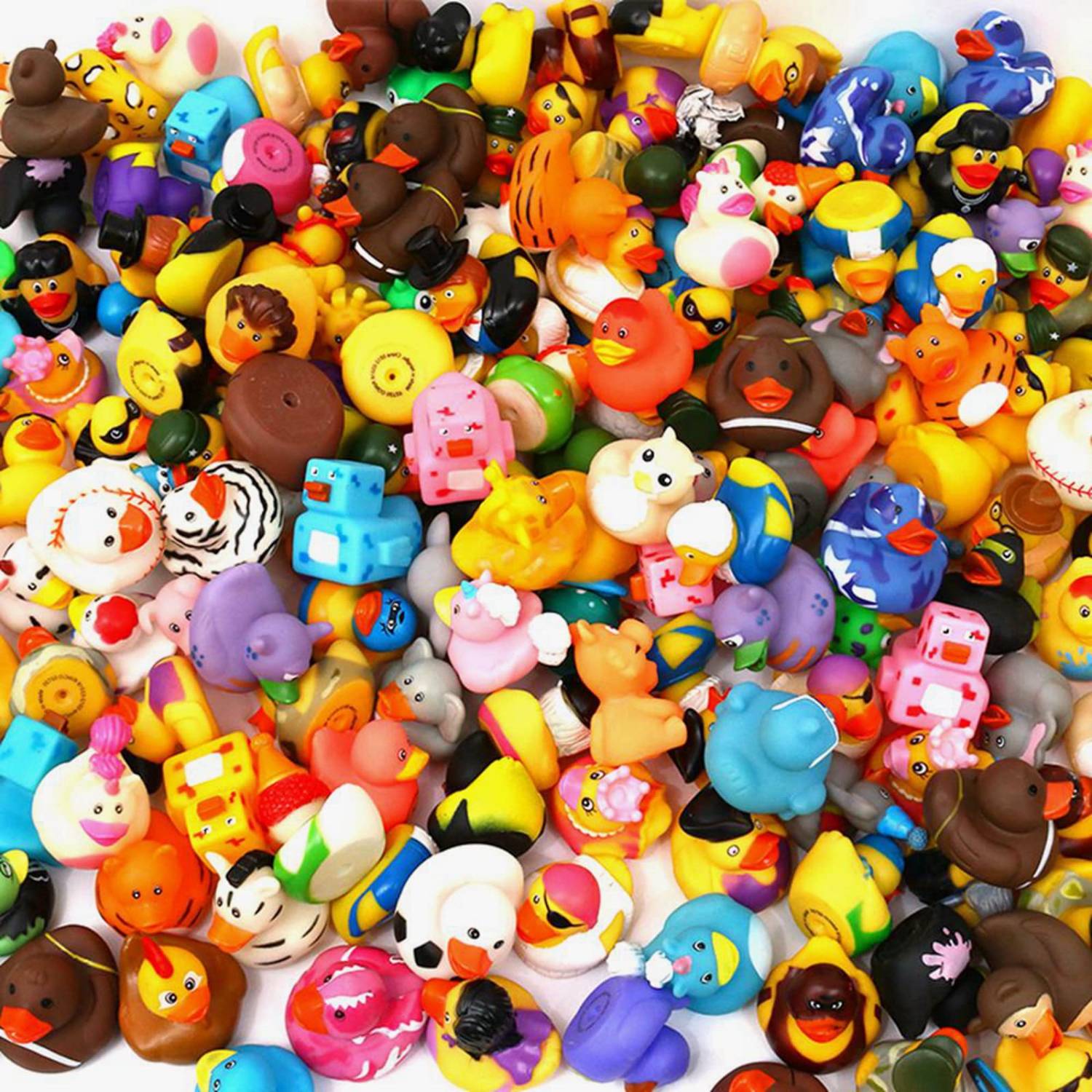 Bulk Rubber Duck Assortment for Jeeps - 100 Pack Bath Toy Floater