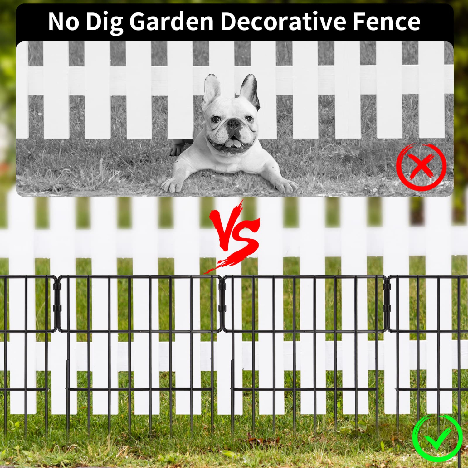 25 Pack Animal Barrier Fence, 1.52in Spike Spacing No Dig Fence