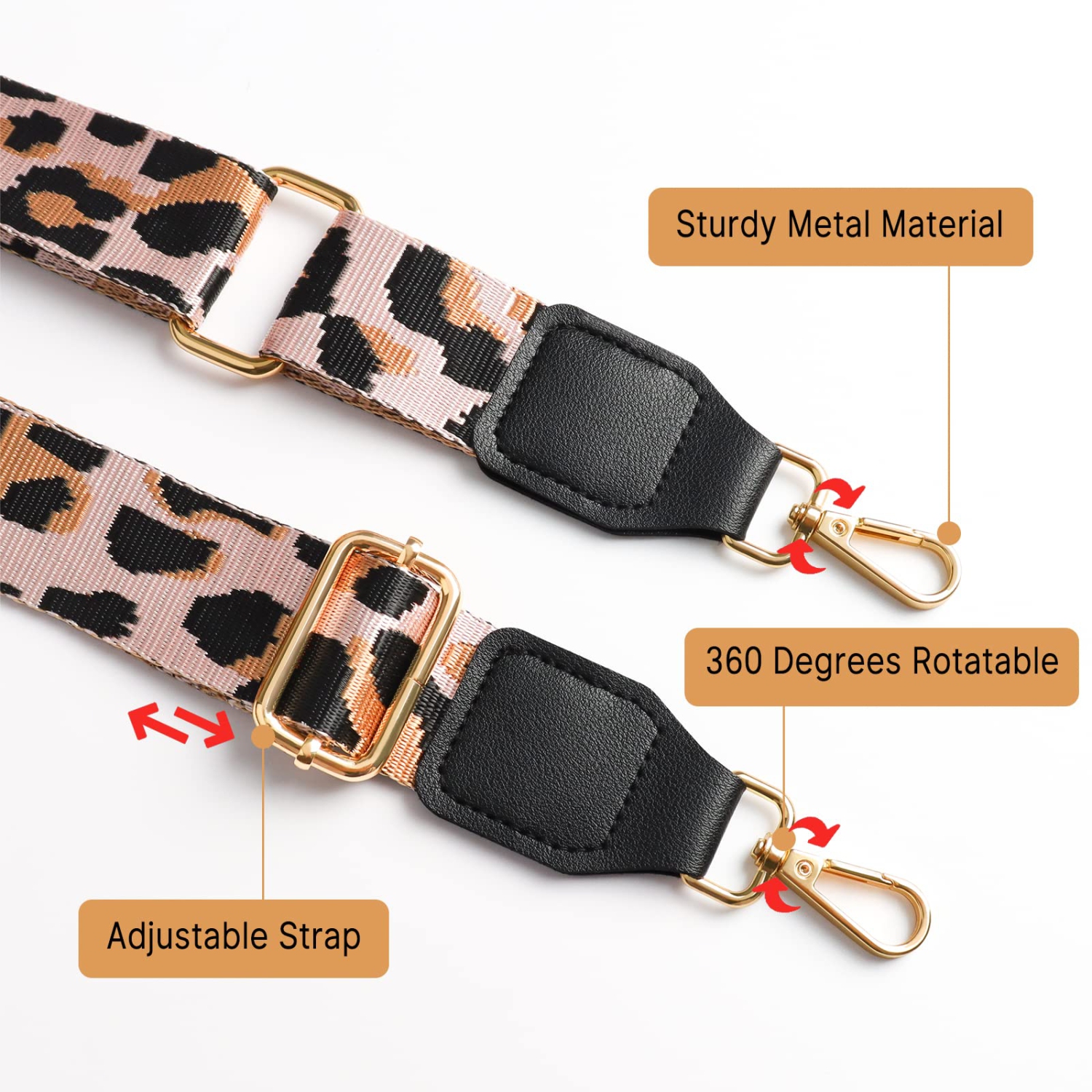Adjustable Crossbody Purse Straps - Wide Shoulder Belt for Handbag