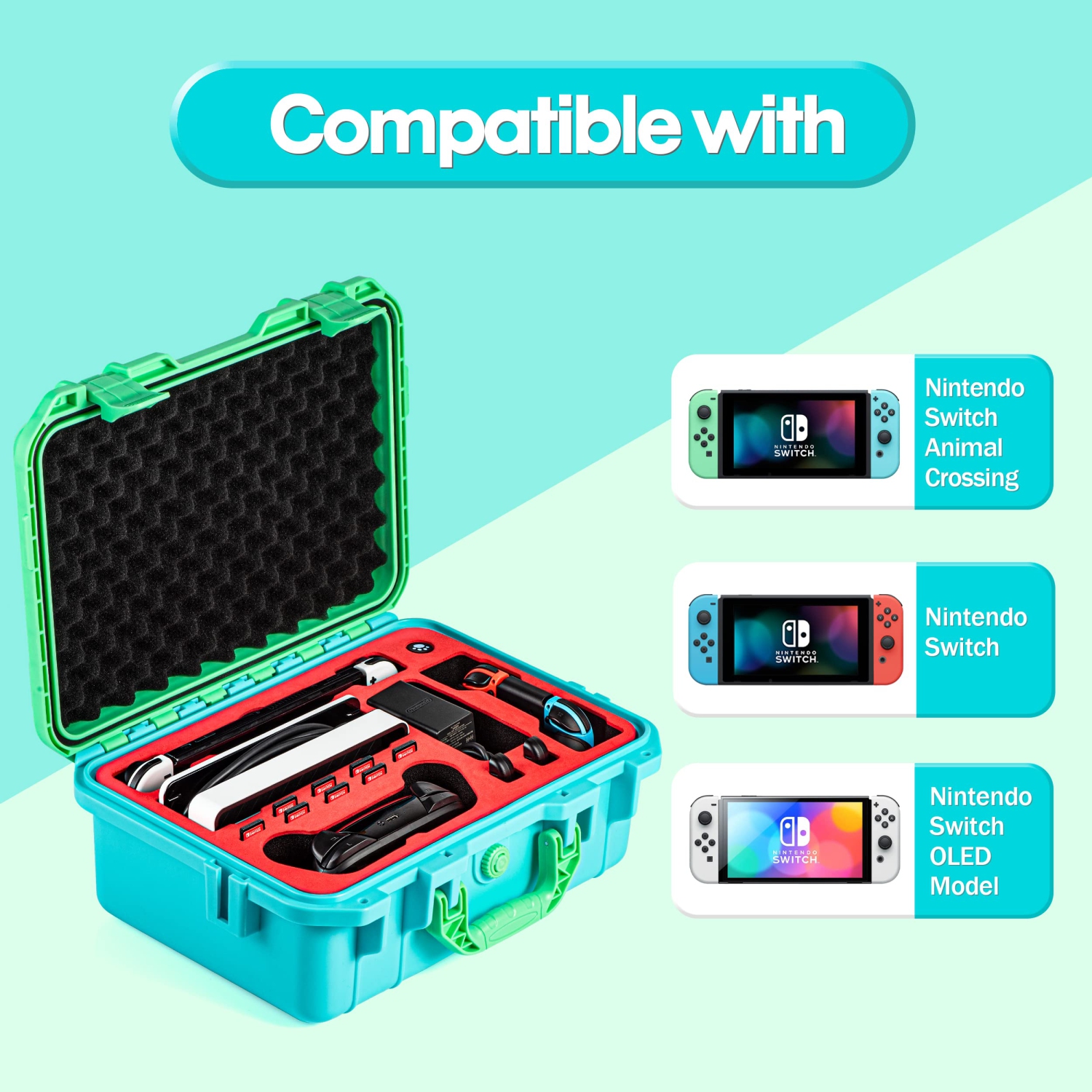 Waterproof Carrying Case for Nintendo Switch OLED Model - Professional  Deluxe Travel Case with Soft Lining for Console, Controller, and  Accessories