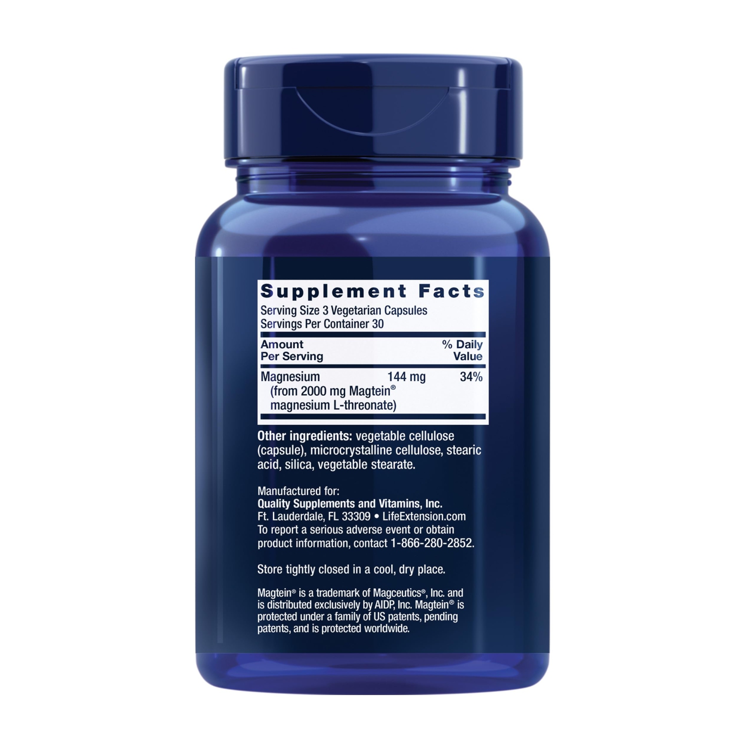 Life Extension Neuro-mag Magnesium L-threonate, Brain Health, Memory & Attention, 90 Capsules