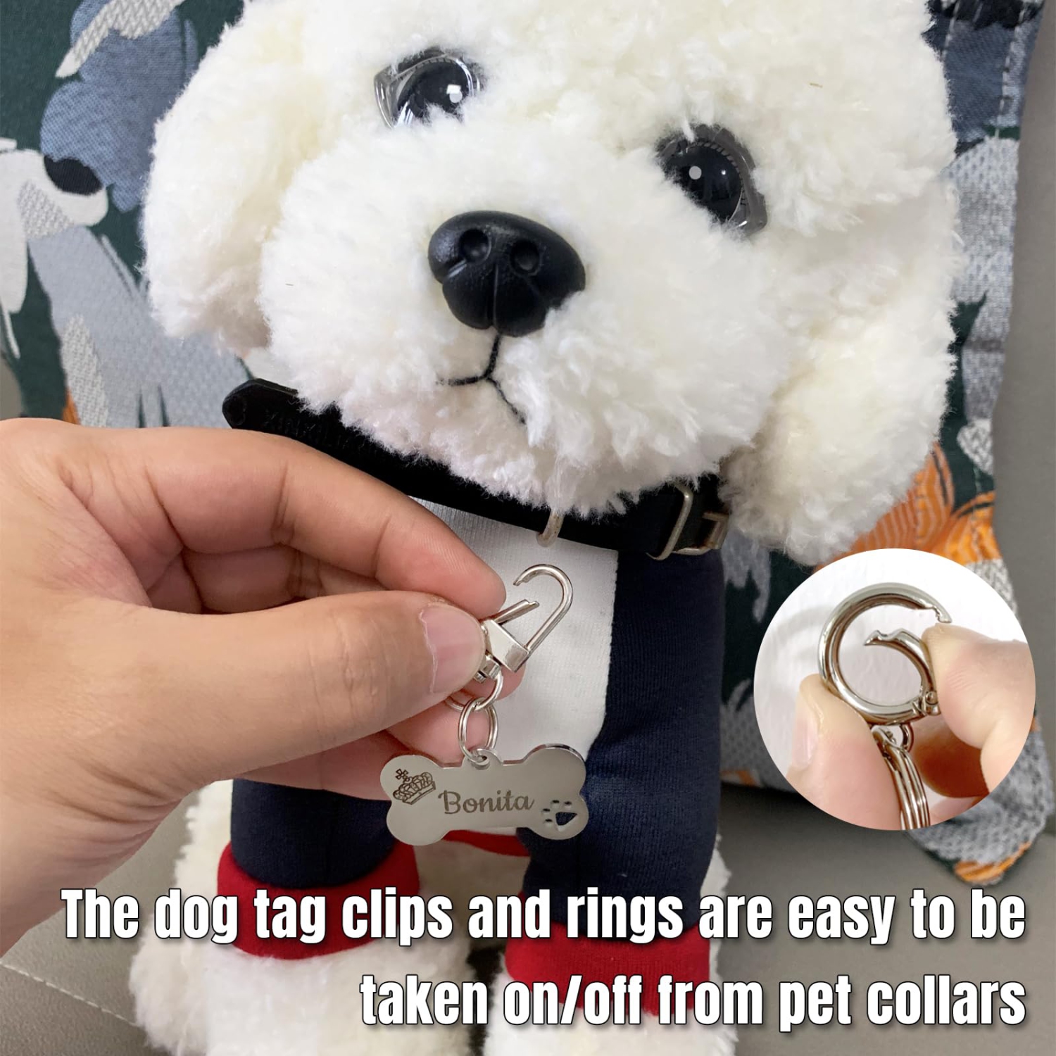 Dog collar tag store rings