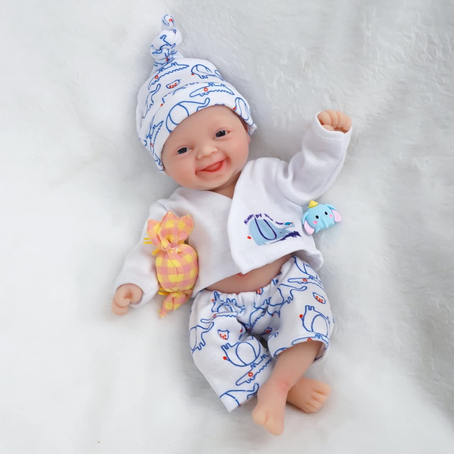 7" Reborn Silicone Baby Boy Doll with Full Body Realism, Handmade with Feeding & Bathing Accessories for Adult Stress Relief.