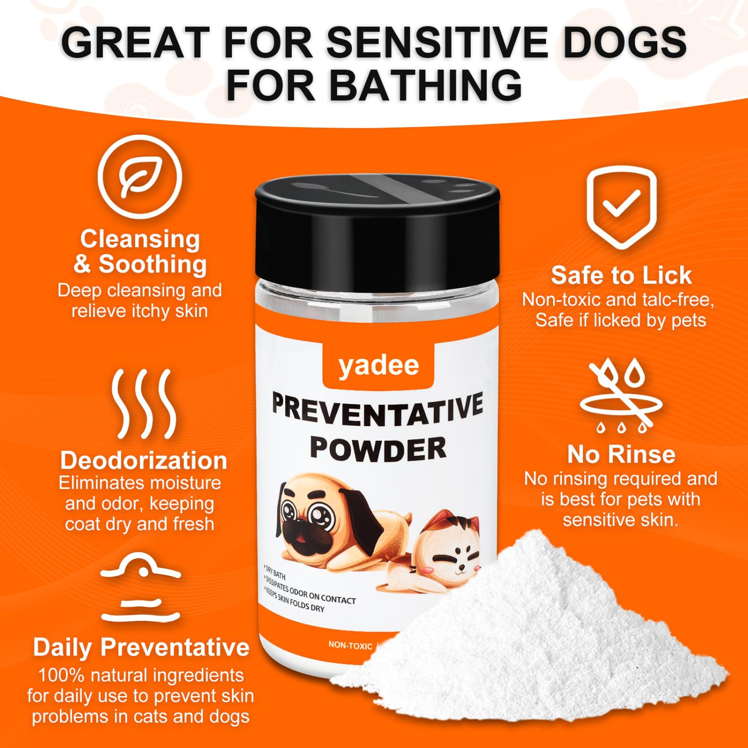 Drying powder for sales dogs