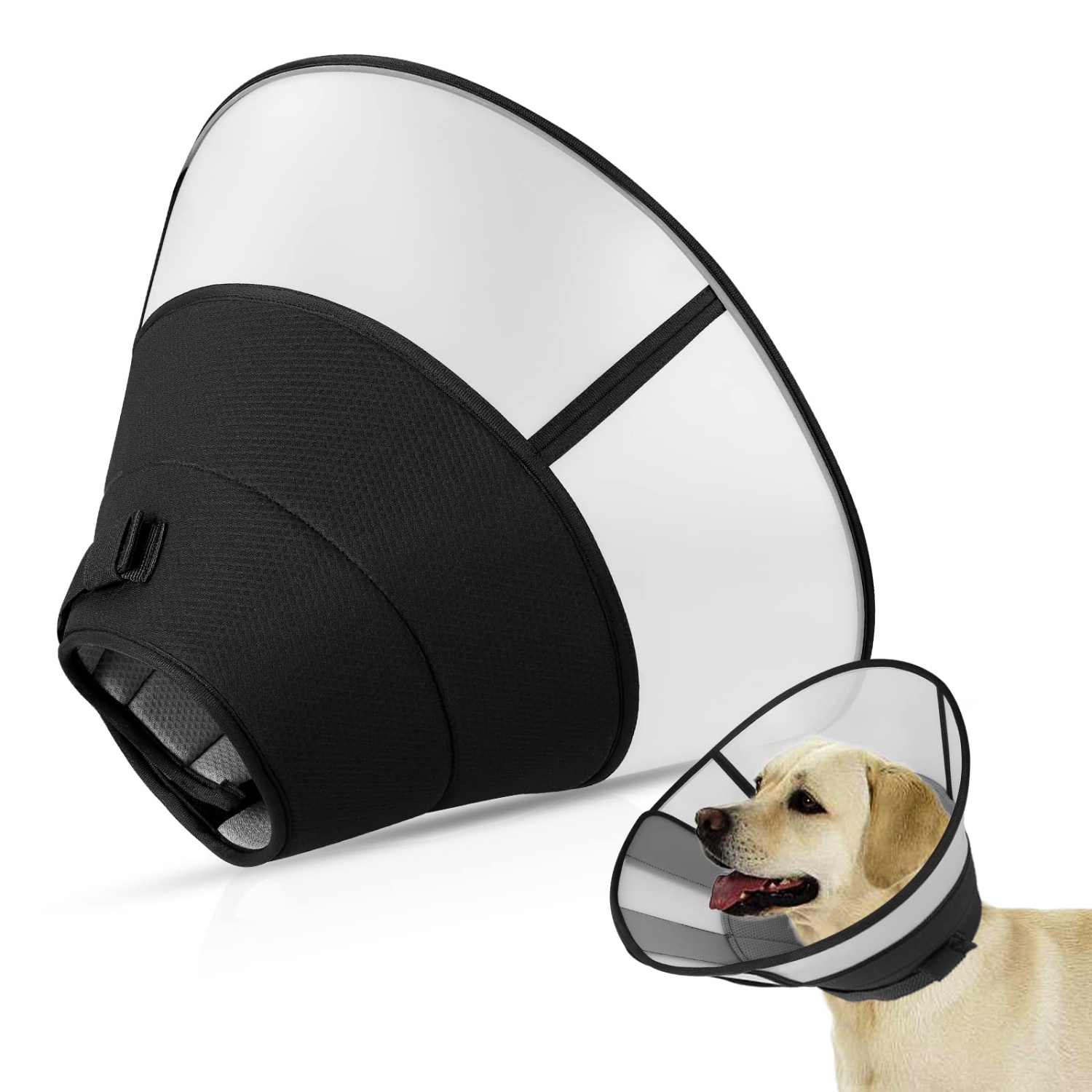 Adjustable Soft Dog Recovery Collar - Breathable and Comfortable Cone for  Dogs and Cats After Surgery - Stop Licking - Suitable for Large, Medium,  and Small Pets