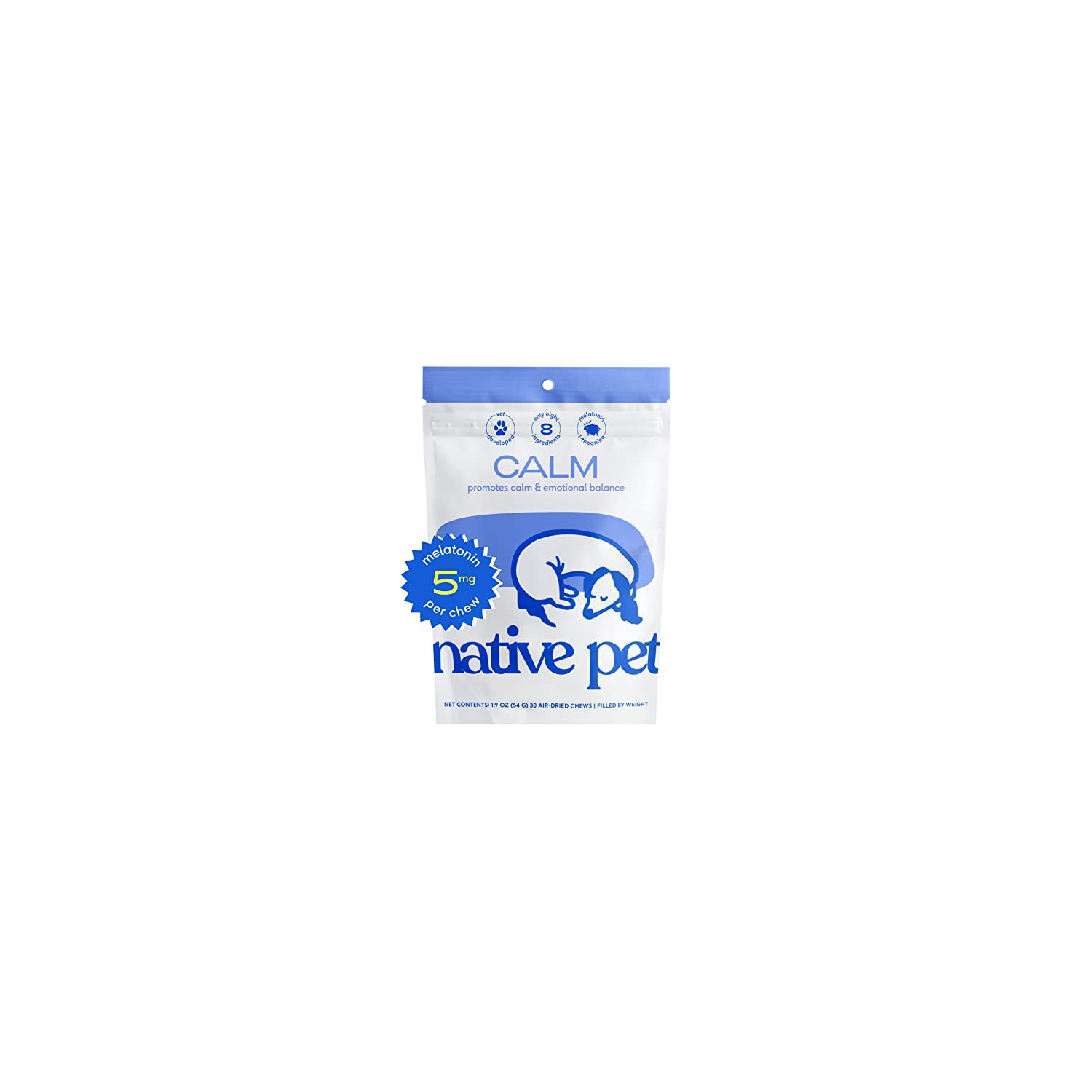 Natural Dog Calming Chews with Melatonin for Dogs - Real Chicken Flavor, Sleep Aid & Anxiety Relief - 30 Treats