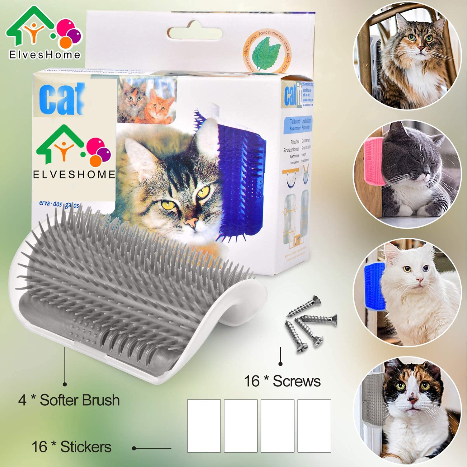 Wall best sale cat brush