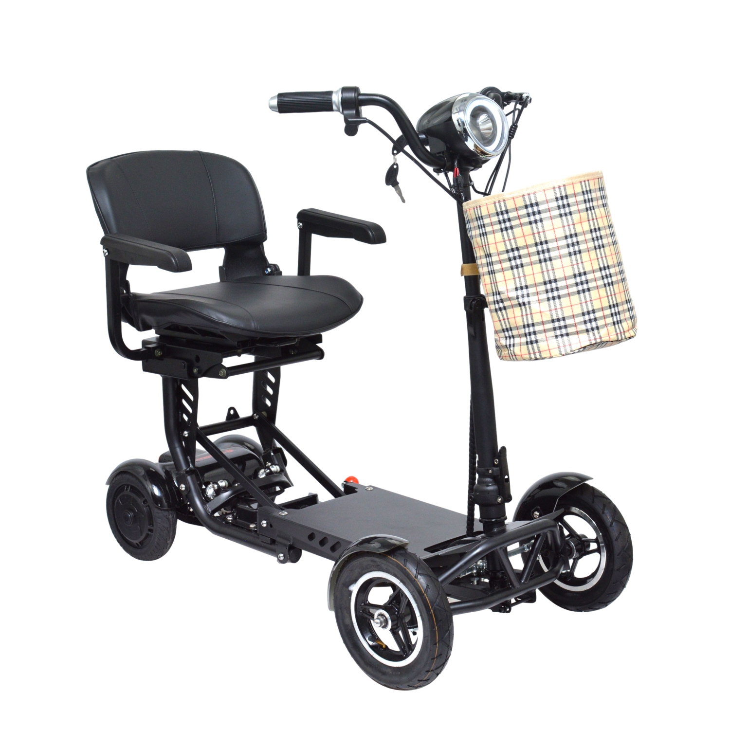 MS-3000 Super Seat Foldable Mobility Scooter | Lightweight & Easy-Store, High-Performance Eco-Friendly, Up to 40 km Range | Adjustable Comfort Seat | Robust Aluminum Frame | Black